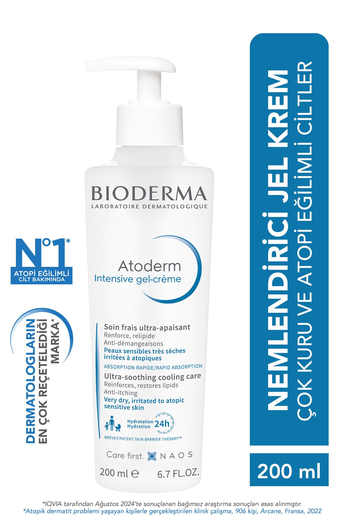 Bioderma Atoderm Gel-cremă Intensivă Pentru Piele Foarte Uscată Predispusă La Atopic Cremă Gel Calmant Niacinamidă 200 Ml - One Size