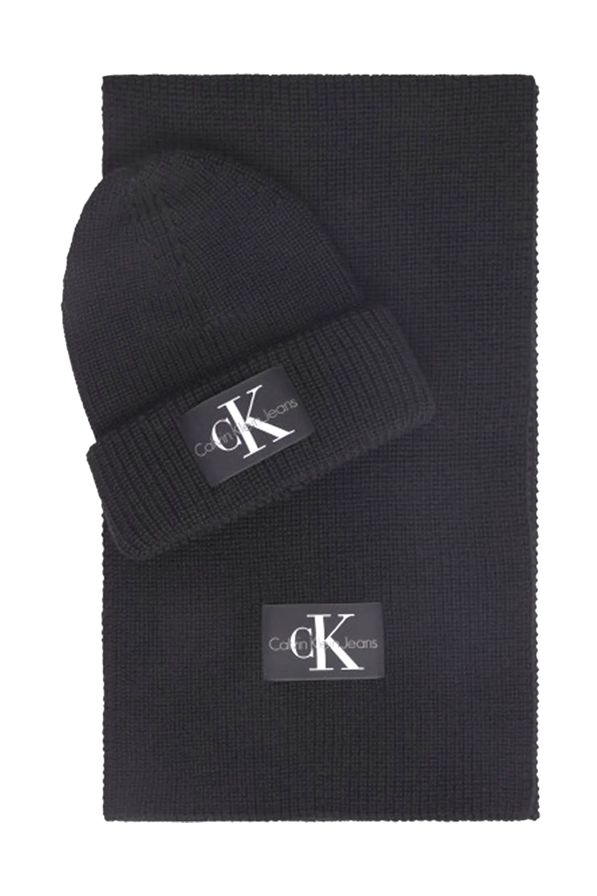 Calvin Klein-Wełniany szalik Beret garnitur męski garnitur K50k509910 Bds 1