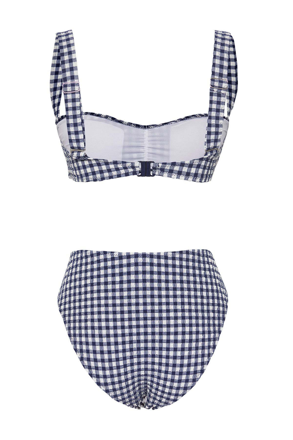 Trendyol Collection-Gingham Pattern Bralette Textured Regular Pretty Bikini Set Tbess25Bt00036 7
