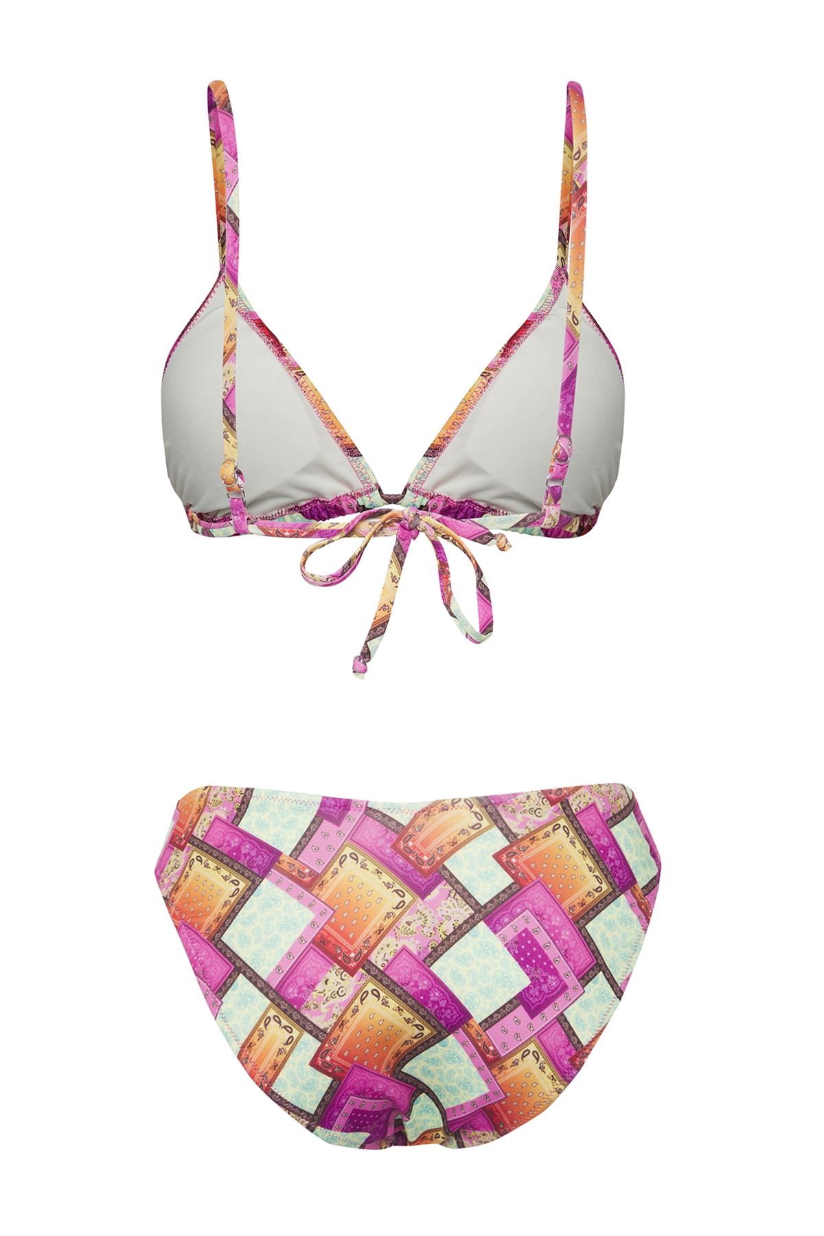 Trendyol Collection-Dreieckiges, normales Bikini-Set mit geometrischem Muster TBESS25BT00111 6