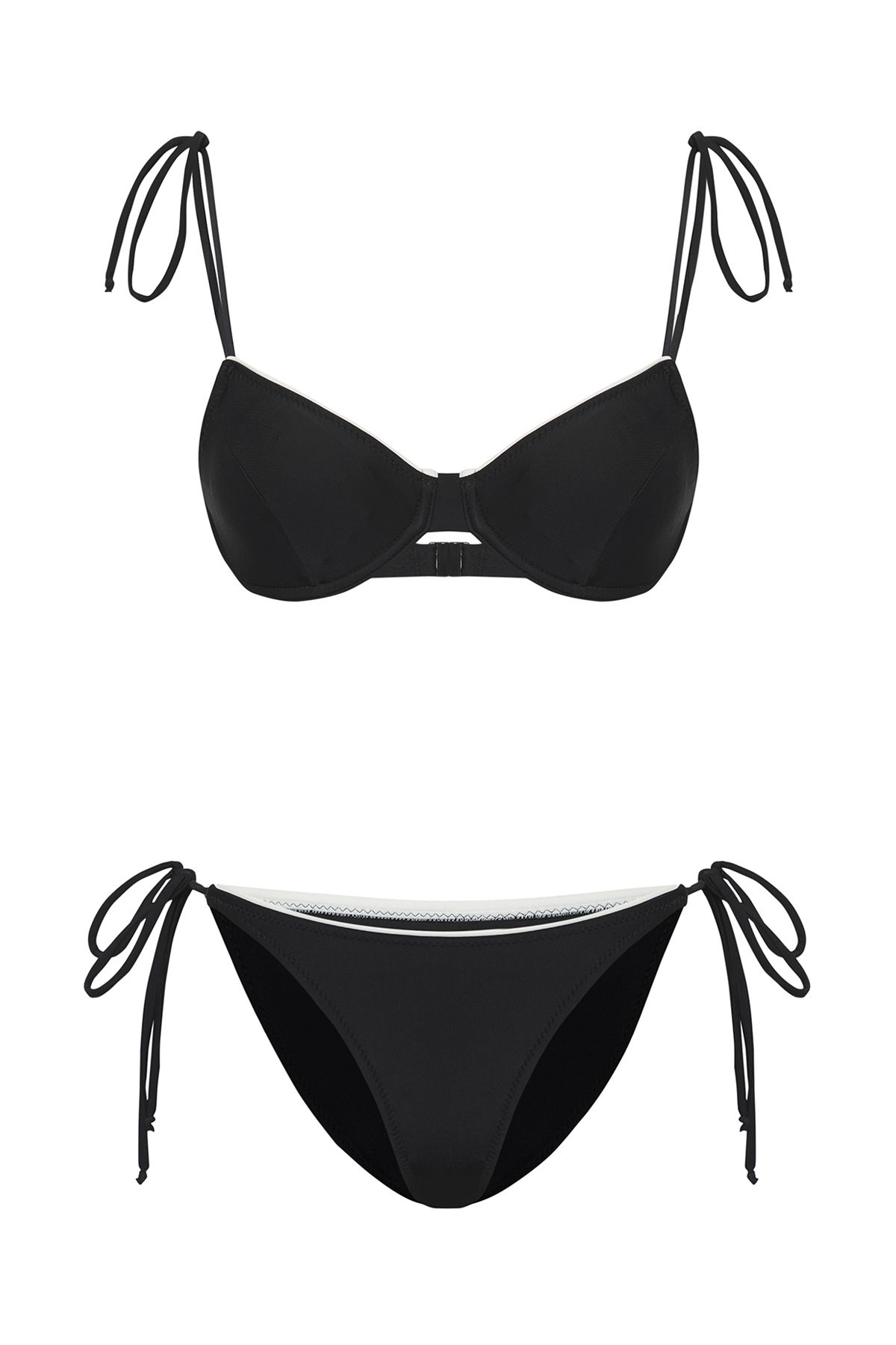 Trendyol Collection-Μαύρο Μπαλκόνι Αντίθεσης Προσαρμοσμένο Σετ Μπικίνι TBESS25BT00073 6