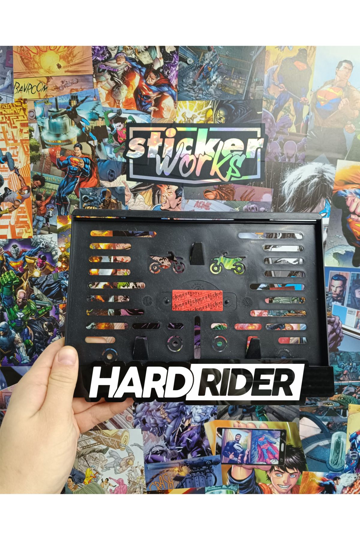 Sticker Works Hard Rider Motor Plakalık - BEYAZ