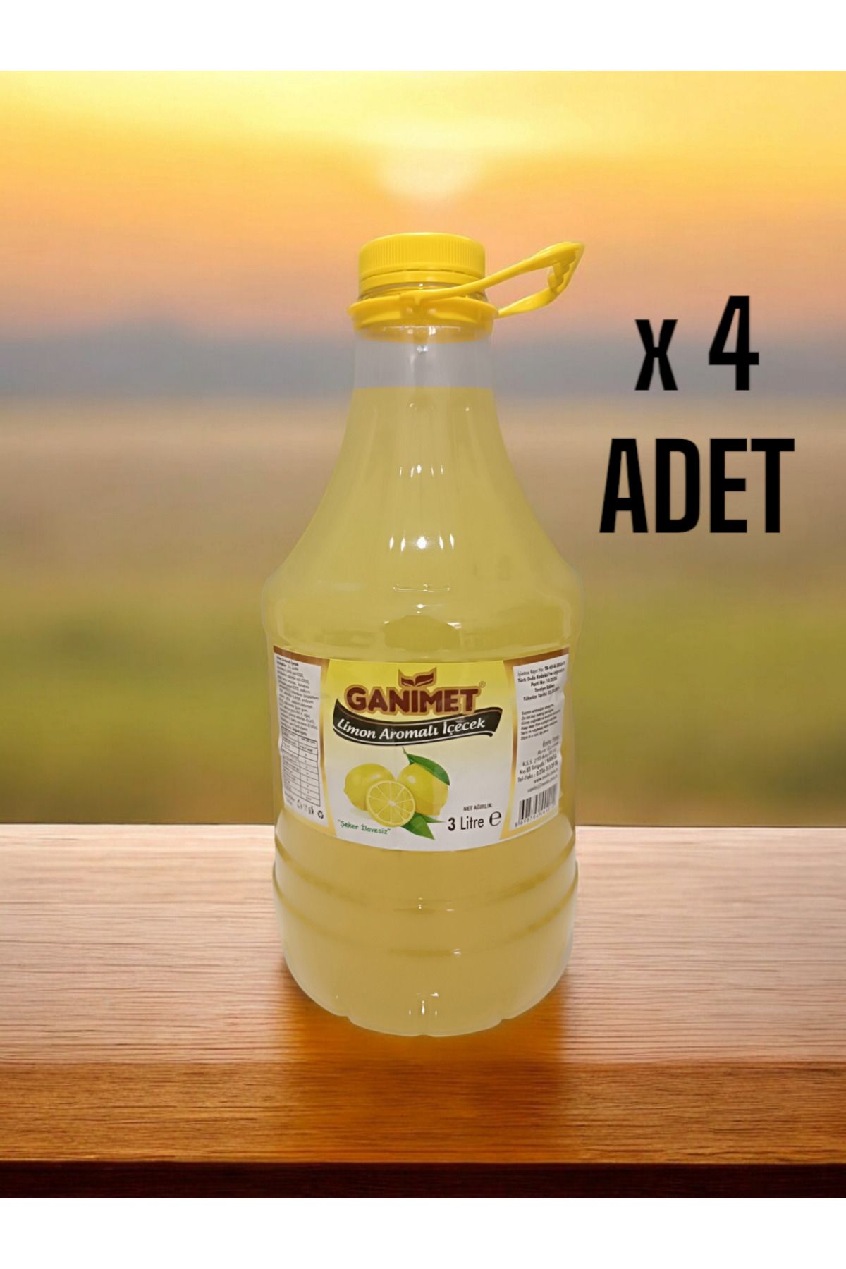 Ganimet LİMON AROMALI İÇECEK 1 KOLİ ( 3 LT x 4 ADET)