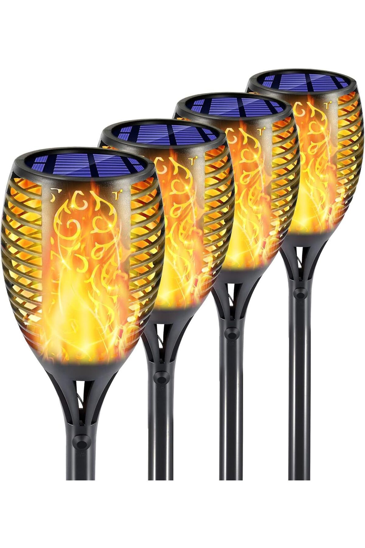 STOREMAX acelya Solar Güneş Enerjili Meşale, Gerçekci Alev Efektli Fener, 12 Led, Bahçe, Balkon, Teras,