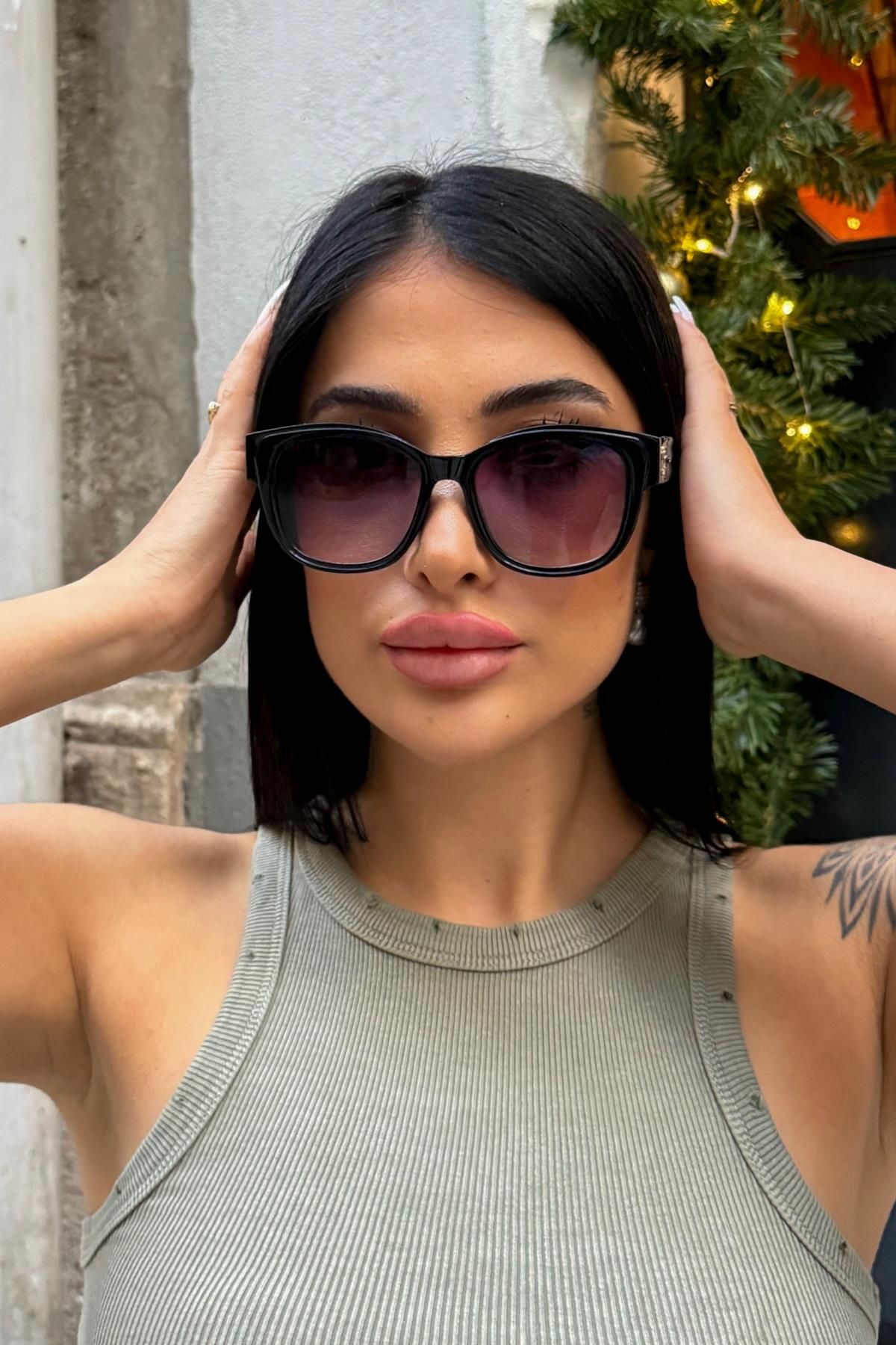 FALAN EYEWEAR Tortoise Kadın Güneş Gözlüğü Siyah