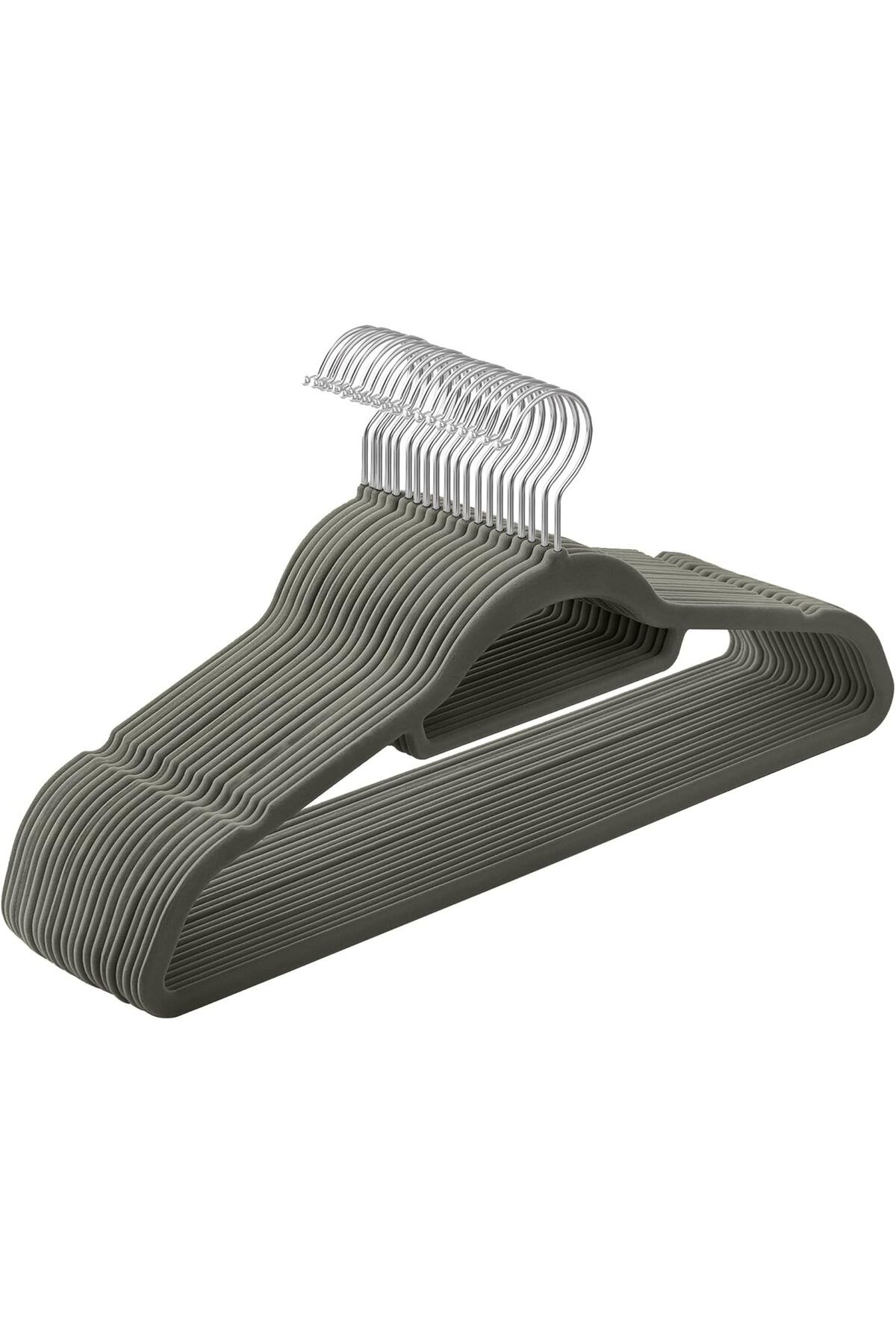 STOREMAX nffashopm Kadife Elbise Askısı 20'li Set Kaymaz Küçük Bağlantı Demiri 360° Dönen Kanca 0,6