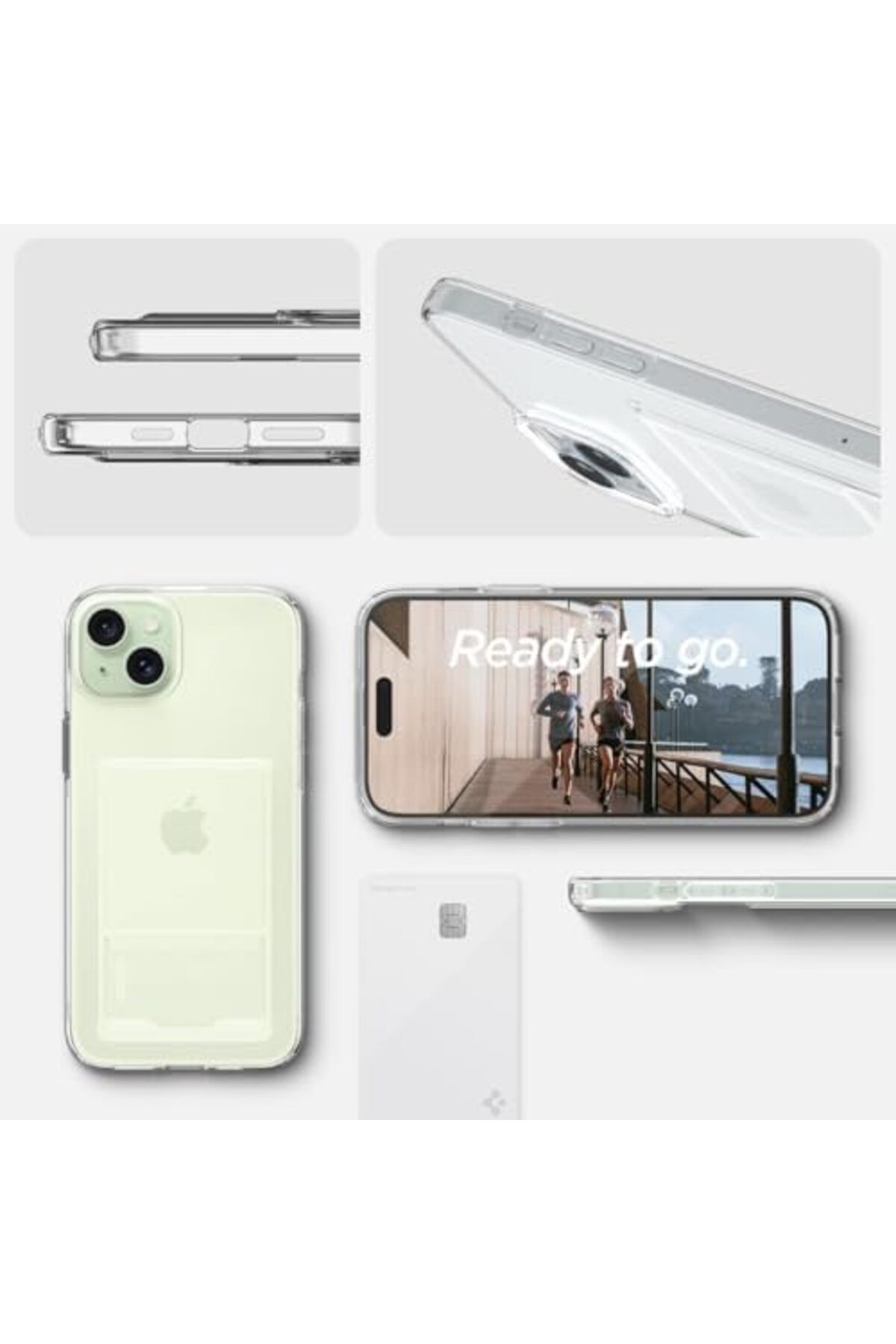 ChicAura Ch Shop - ACS06667 Crystal Clear Crystal Slot Plus Kılıf iPhone 15 Yeni Star Collections 1002192