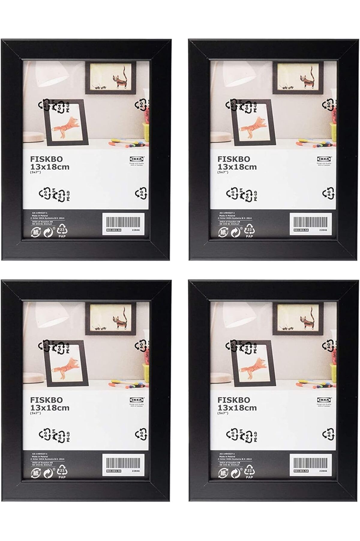 STOREMAX nffashopm Fiskbo resim çerçevesi, 13 x 18 cm, siyah, 4 adet storestarx 1051353