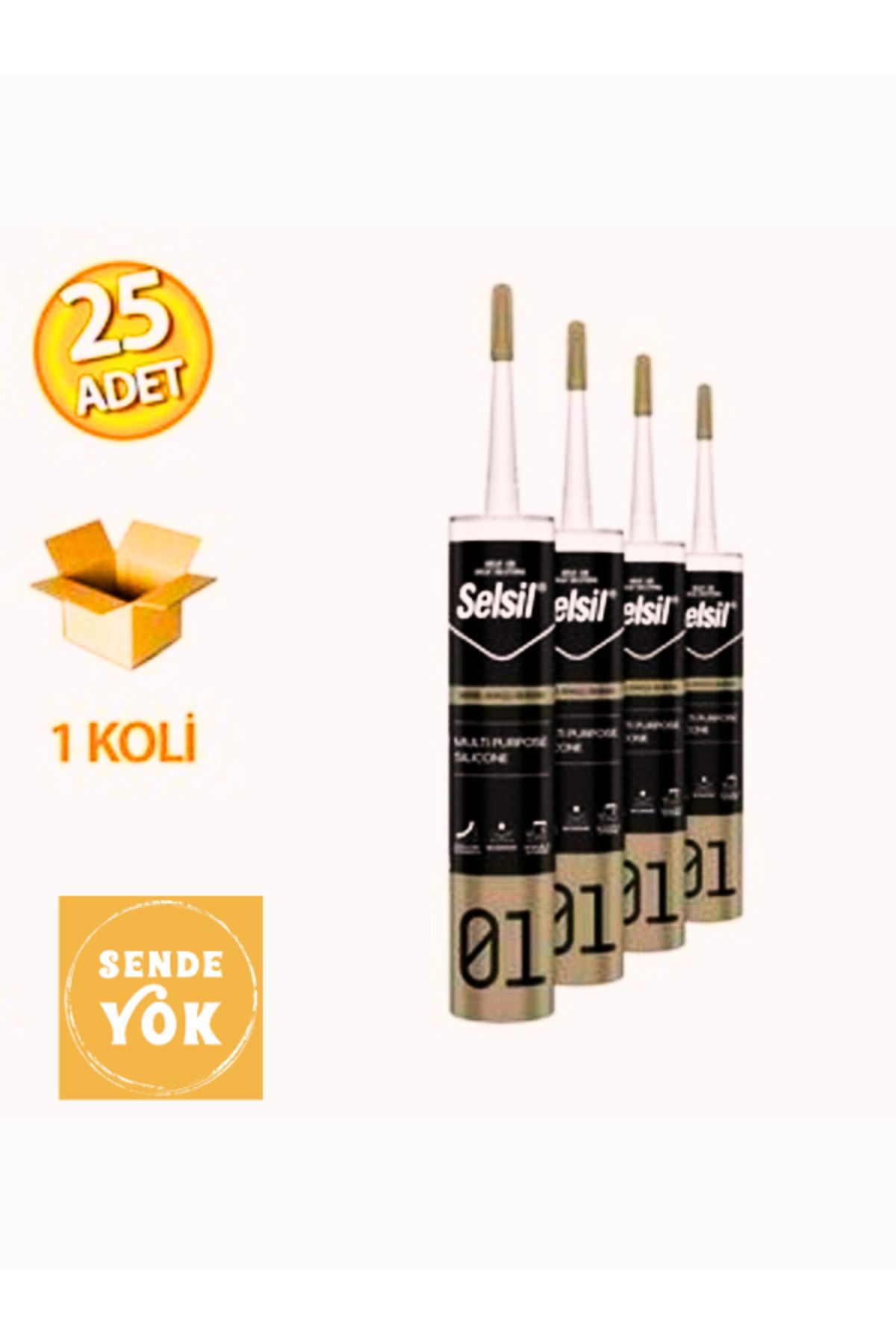 Selsil Genel Amaçlı Silikon Şeffaf 280gr (25 Adet)