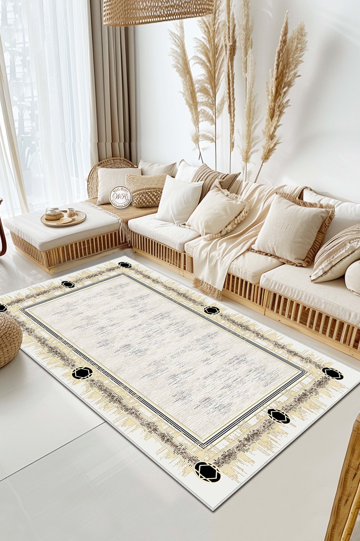 Alina Carpet Eco Touch Süngersiz Konspet Tasarım Dijital Baskılı  Salon Halısı Mutfak Halısı