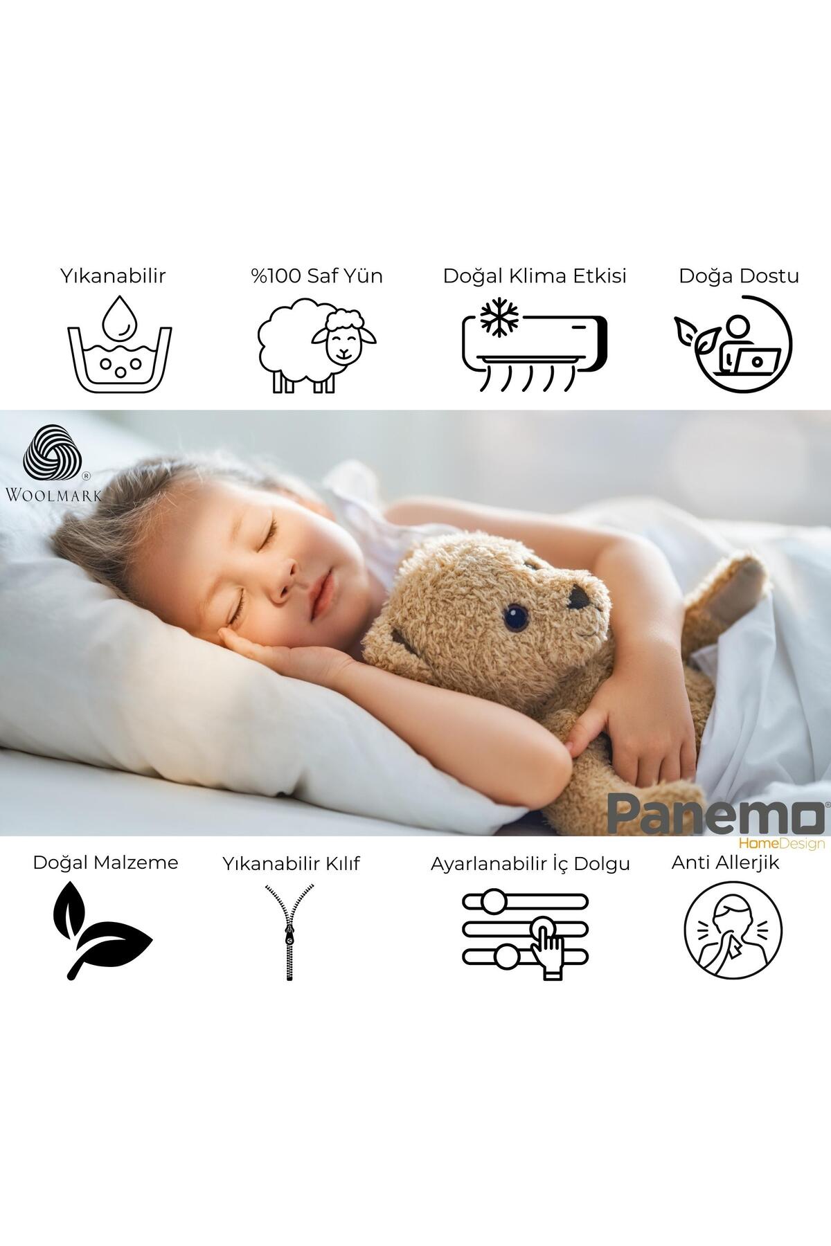 Panemo %100 Yün Dolgulu Bebek Yorgan (95x145 cm) fotoğrafı 6 (önizleme)