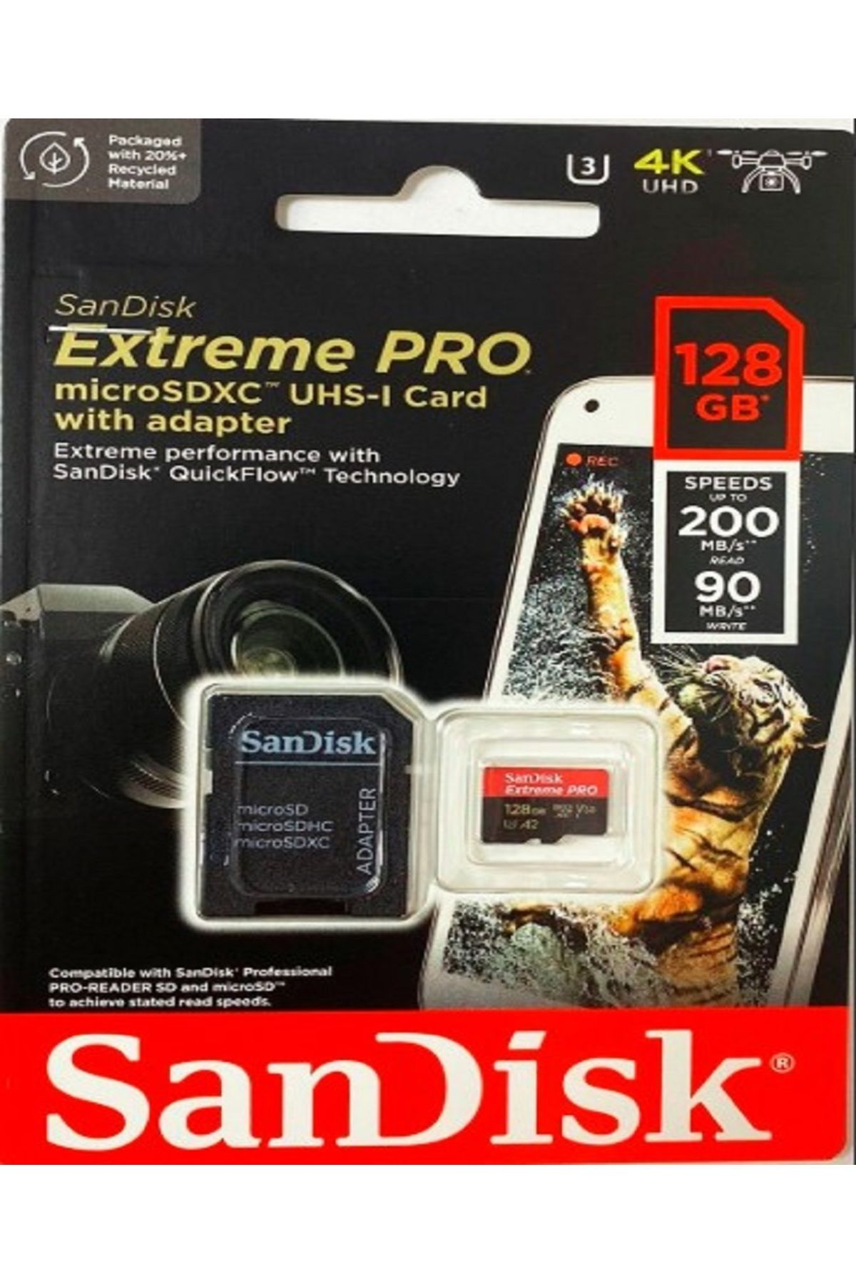 SanDisk 128GB Micro SDXC UHS-1 Pro 200MB/s Hafıza Kartı