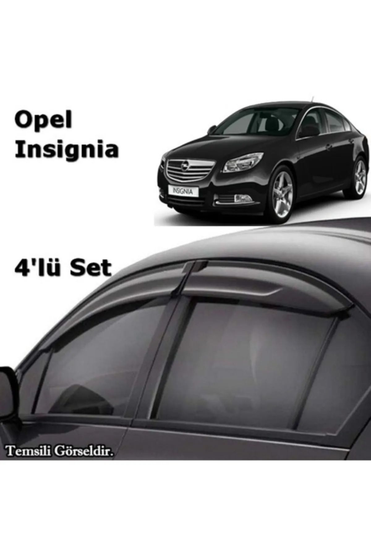 ENGAKSESUAR Opel Insignia Parlak Siyah Mügen Cam Rüzgarlığı Opel insignia 4 Lü Set Cam Rüzgarlığı