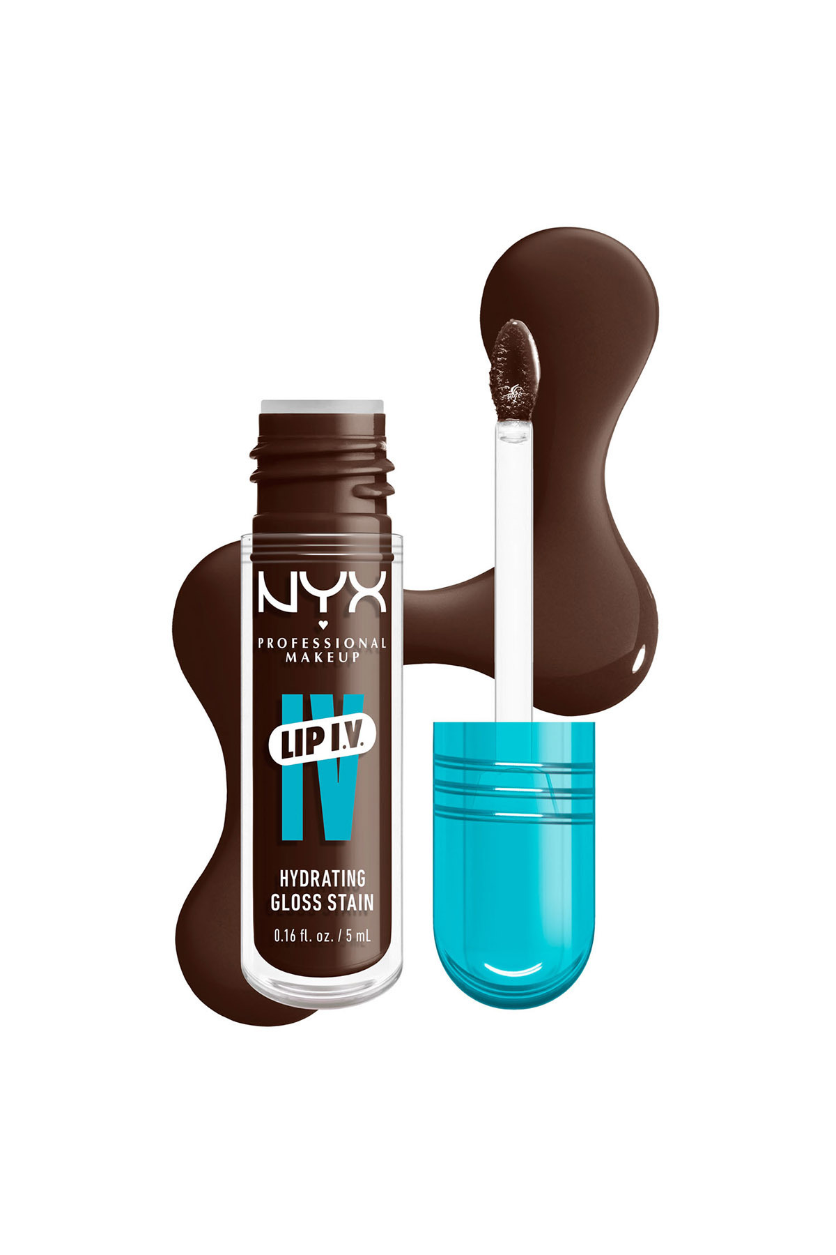 NYX Professional Makeup-Lip IV Hydrating Gloss Stain, Lip Gloss, Up to 12HR Hydration,Espresso Soak 3