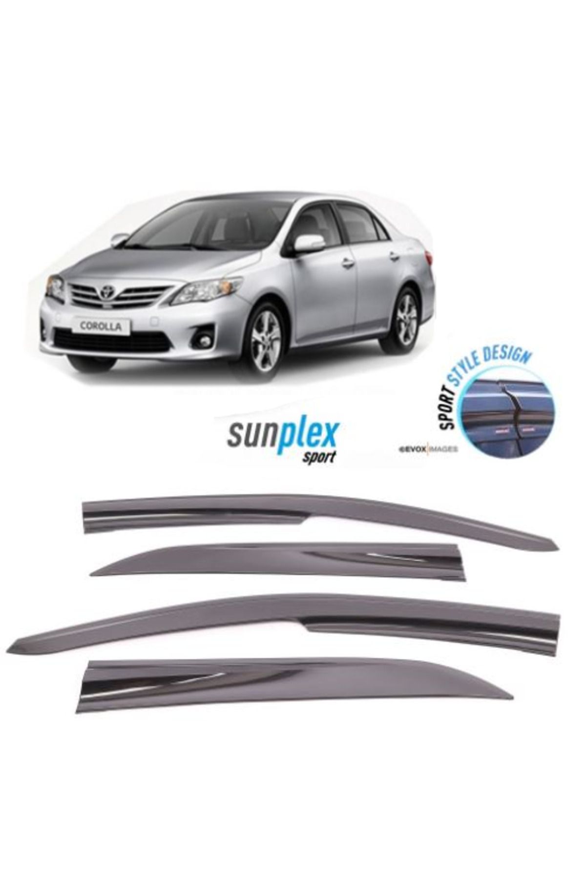 caralp SUNPLEX Toyota Corolla 2007-2012 Spor Cam Rüzgarlığı 4 Parça