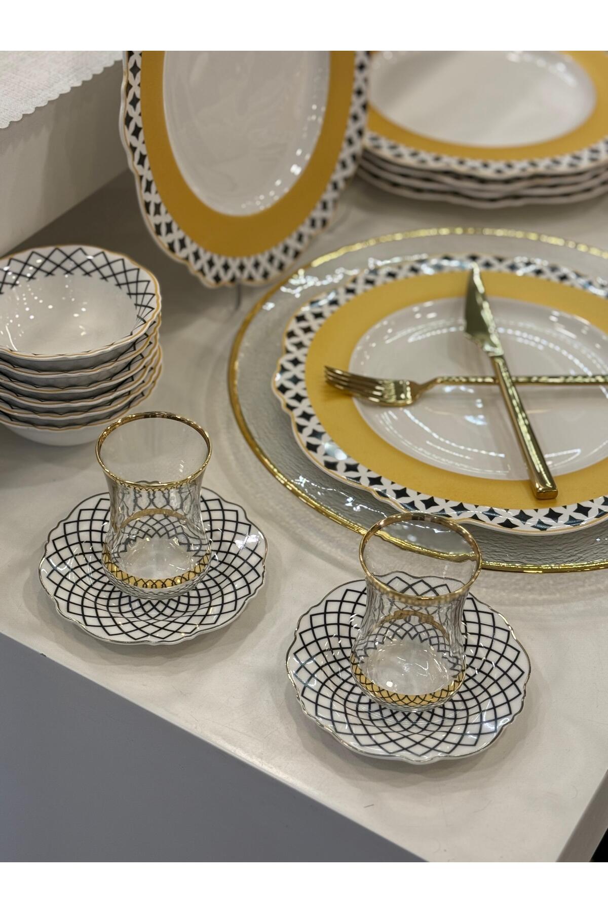 Lotus-A166 Model 34 Pieces Bone China Porcelain Breakfast Set 2