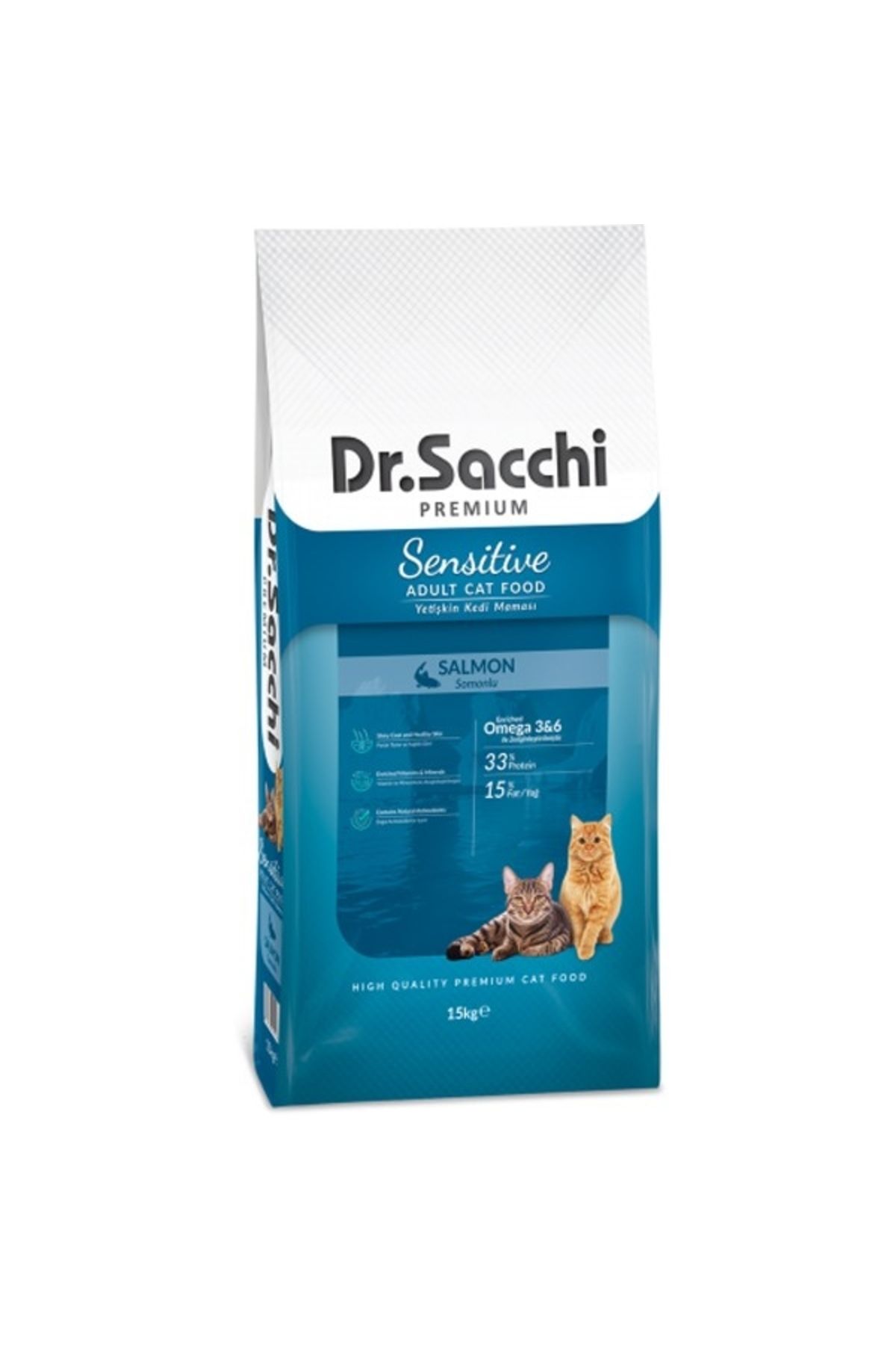 AquaHome Dr.Sacchi Premium Sensitive Salmon Yetişkin Kedi Maması 15 kg