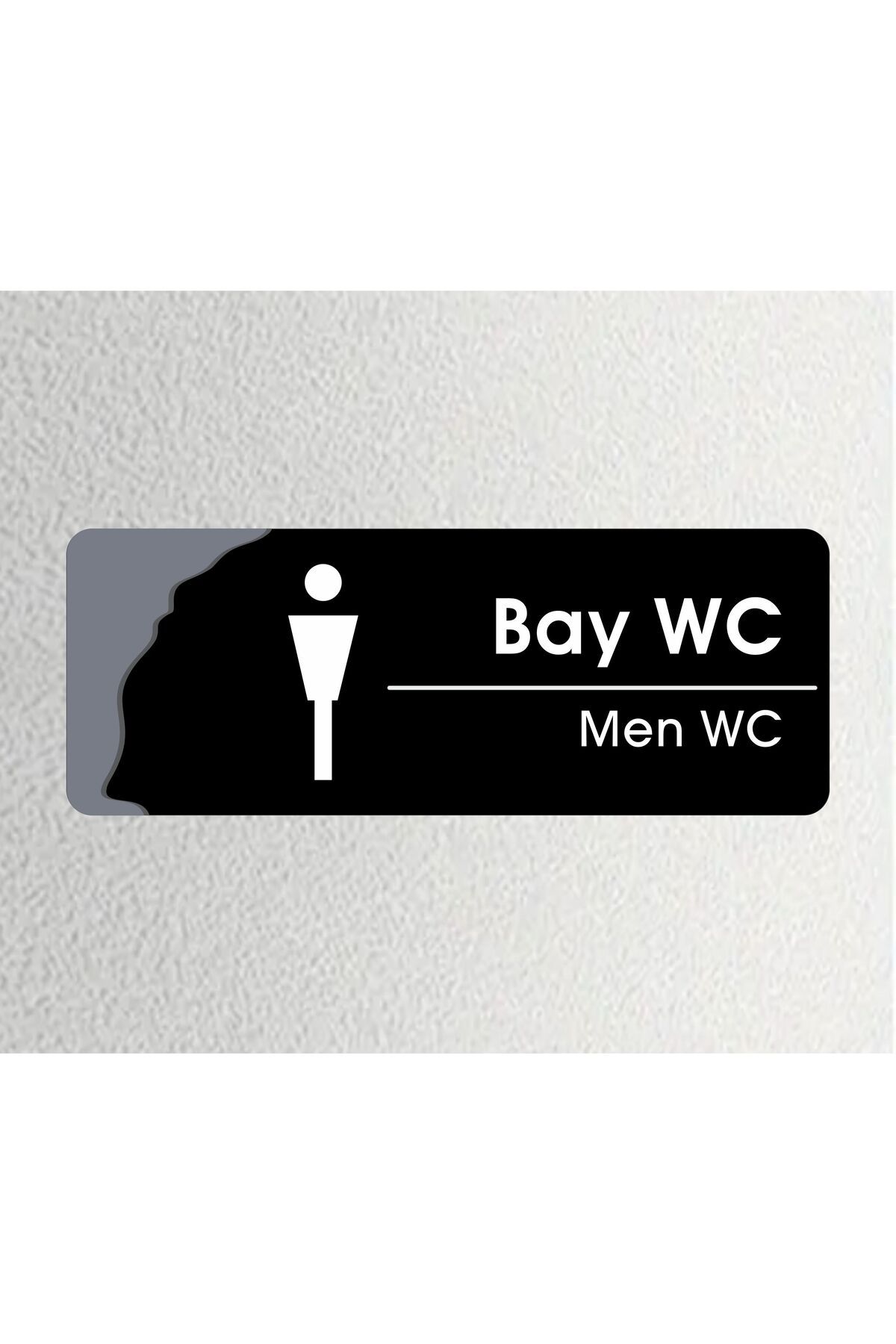 zafrakreklam BAY WC  -Ofis Departman Kapı İsimliği, Yönlendirme Levhası 24x9 Cm 4mm