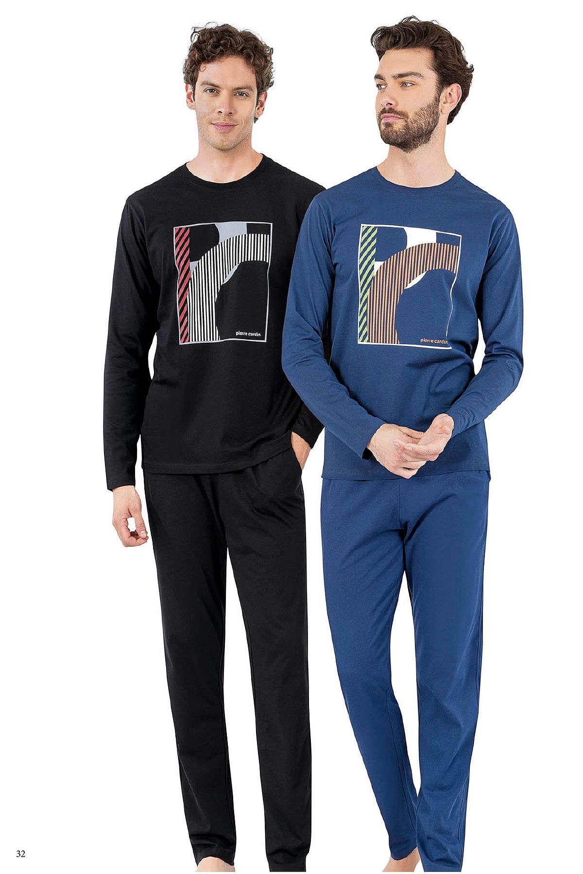 ست پیژامه مردانه راسته فاق نرمال آستین بلند | پیر کاردین Pierre Cardin P6P0P6P0 - تصویر 3
