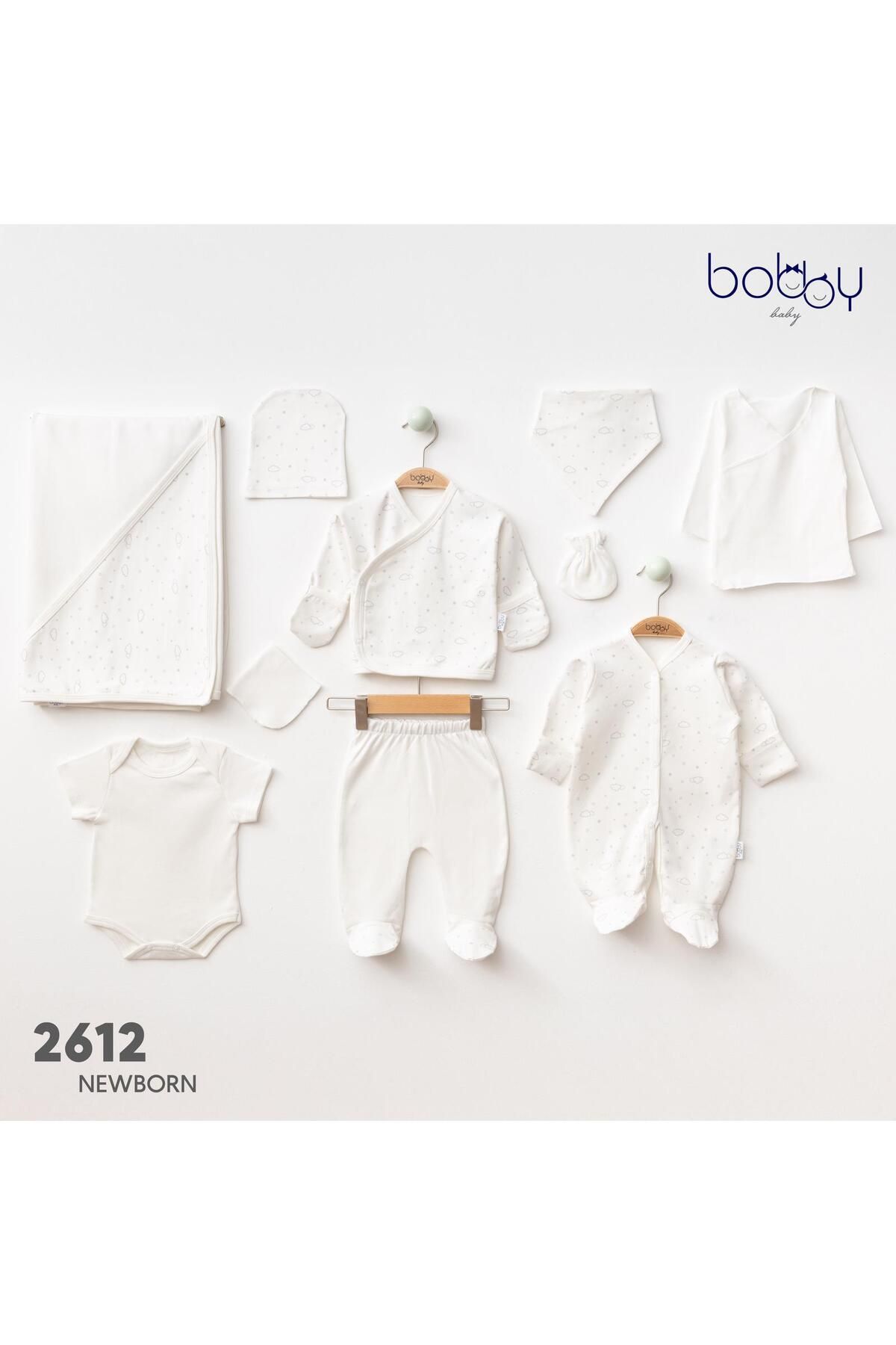 Bobby Baby Desenli 10 Parça Hastane Çıkışı (Yenidoğan) Zıbın Seti