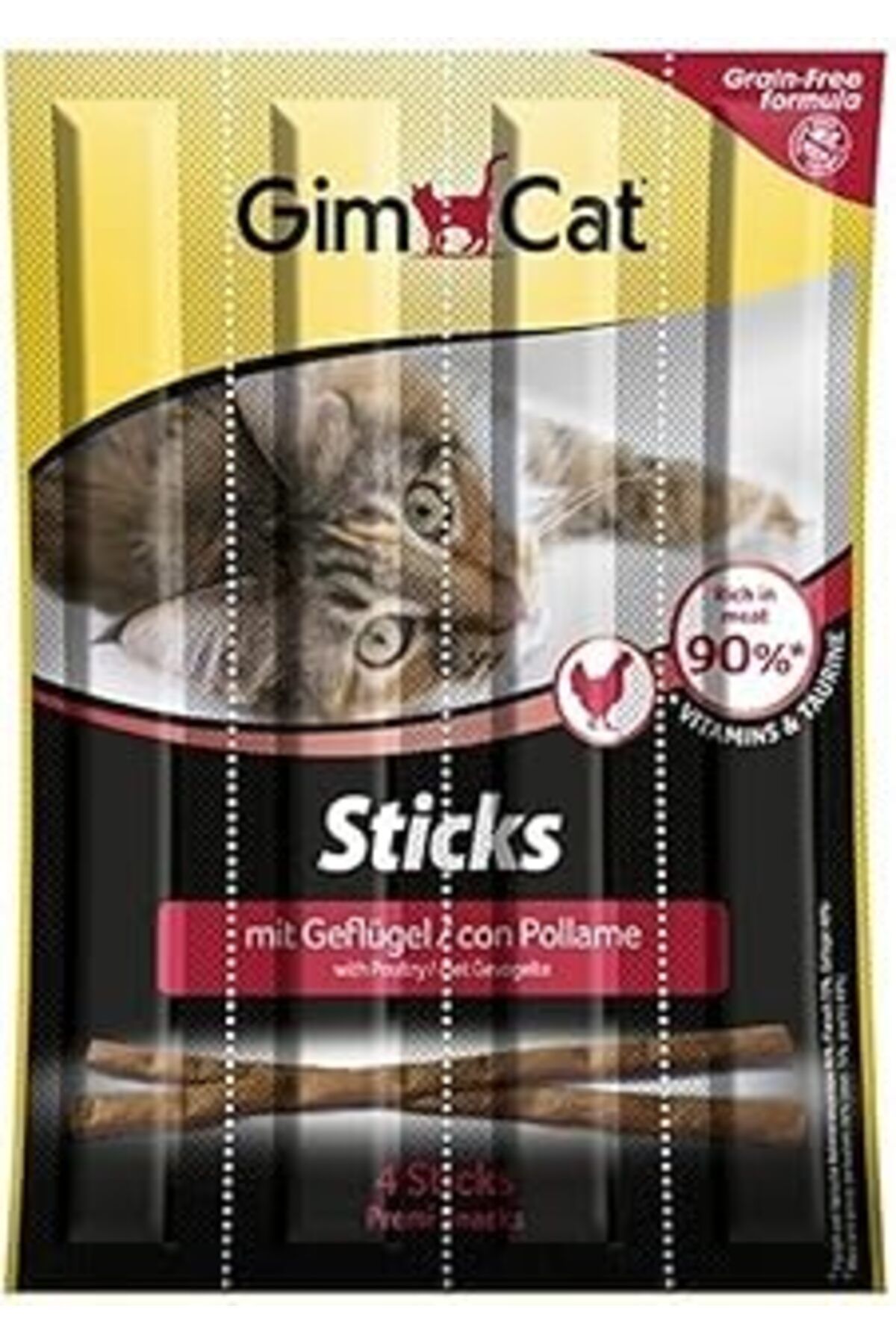 ZUHUDİ Gimcat Sticks Kümes Hayvanı Etli Tahılsız Ödül Çubukları 4Lü 20 Gr