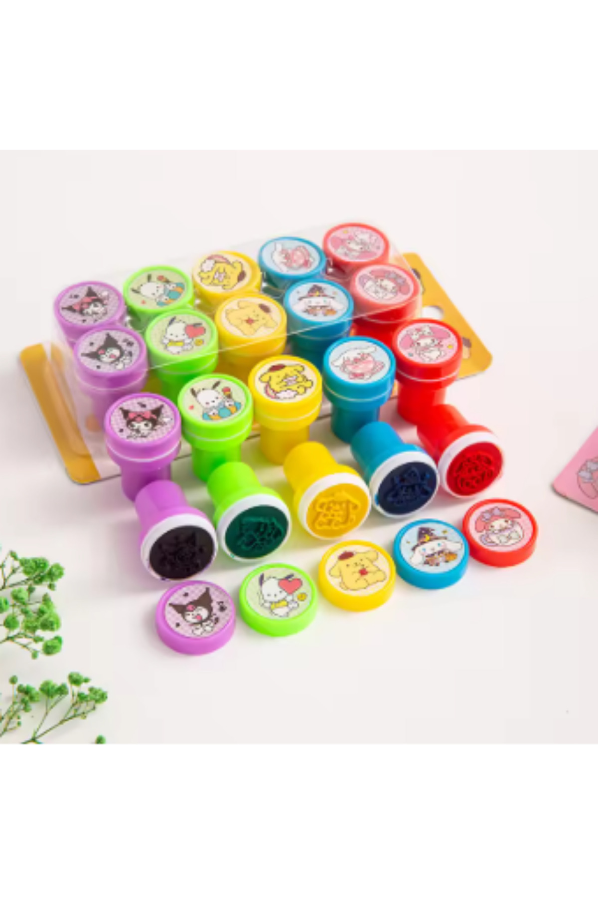 ست ۱۰ عددی مهر چاپ‌دار بازی سانریو کوائی کورومی با مهر خودرنگ