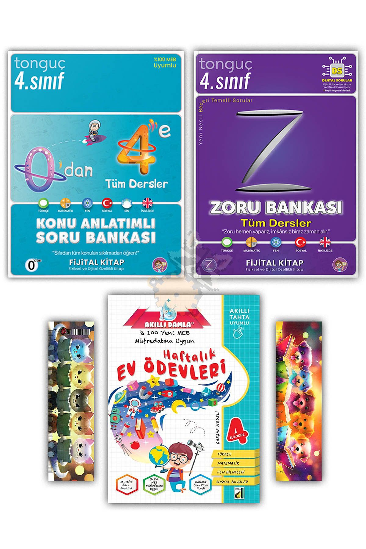 Tonguç Yayınları 0'dan 4'e Tüm Dersler Konu Anlatımlı Soru Zoru Bankası 4. Sınıf Haftalık Ev Ödevleri