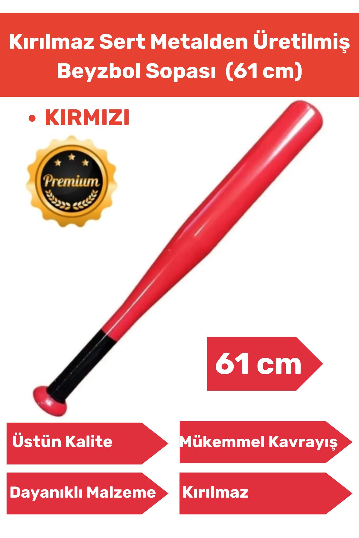 chesstra Premium Özel Seri Kırılmaz Dayanıklı Kaliteli Metal Baseboll Beyzbol Sopası 61 Cm