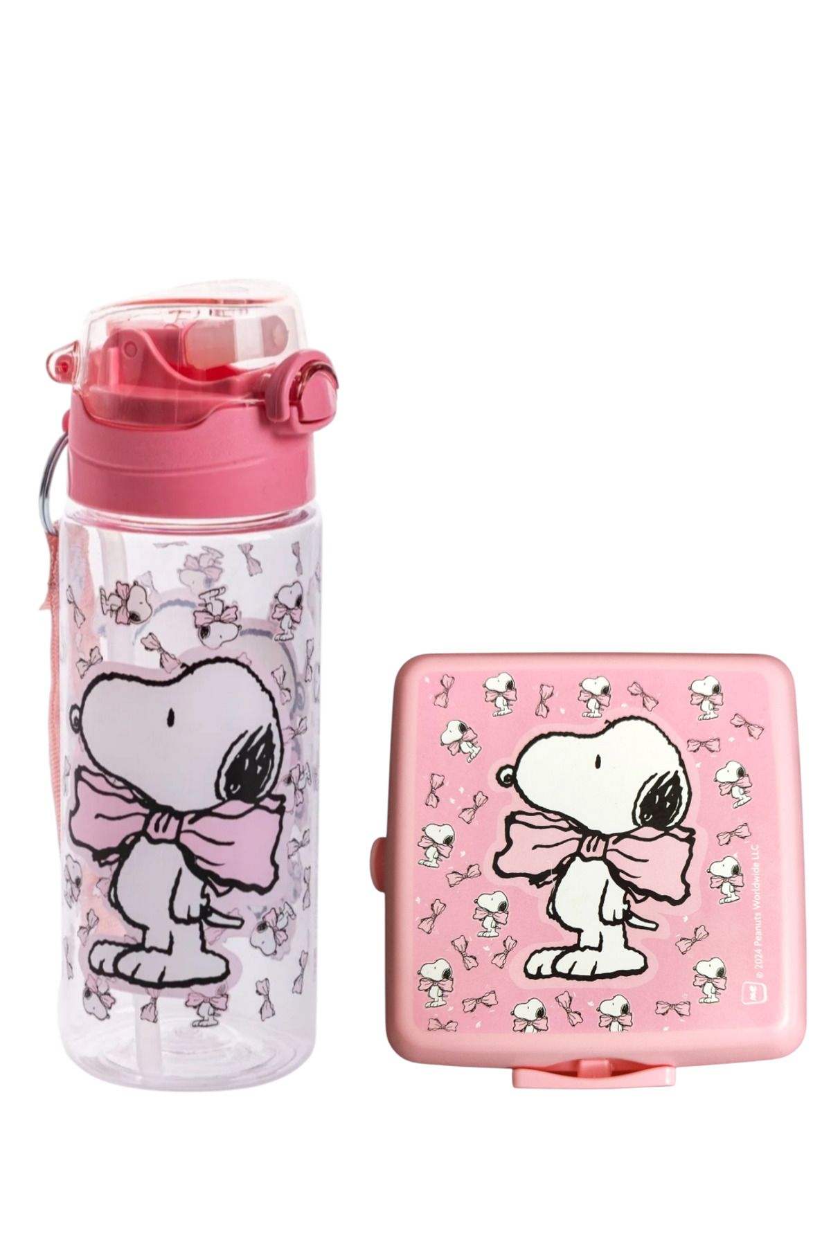 Me Çanta Snoopy Kız Çocuk Lisanslı 500 ml Matara Ve Dört Bölmeli Beslenme Kabı Seti DDCQ248851