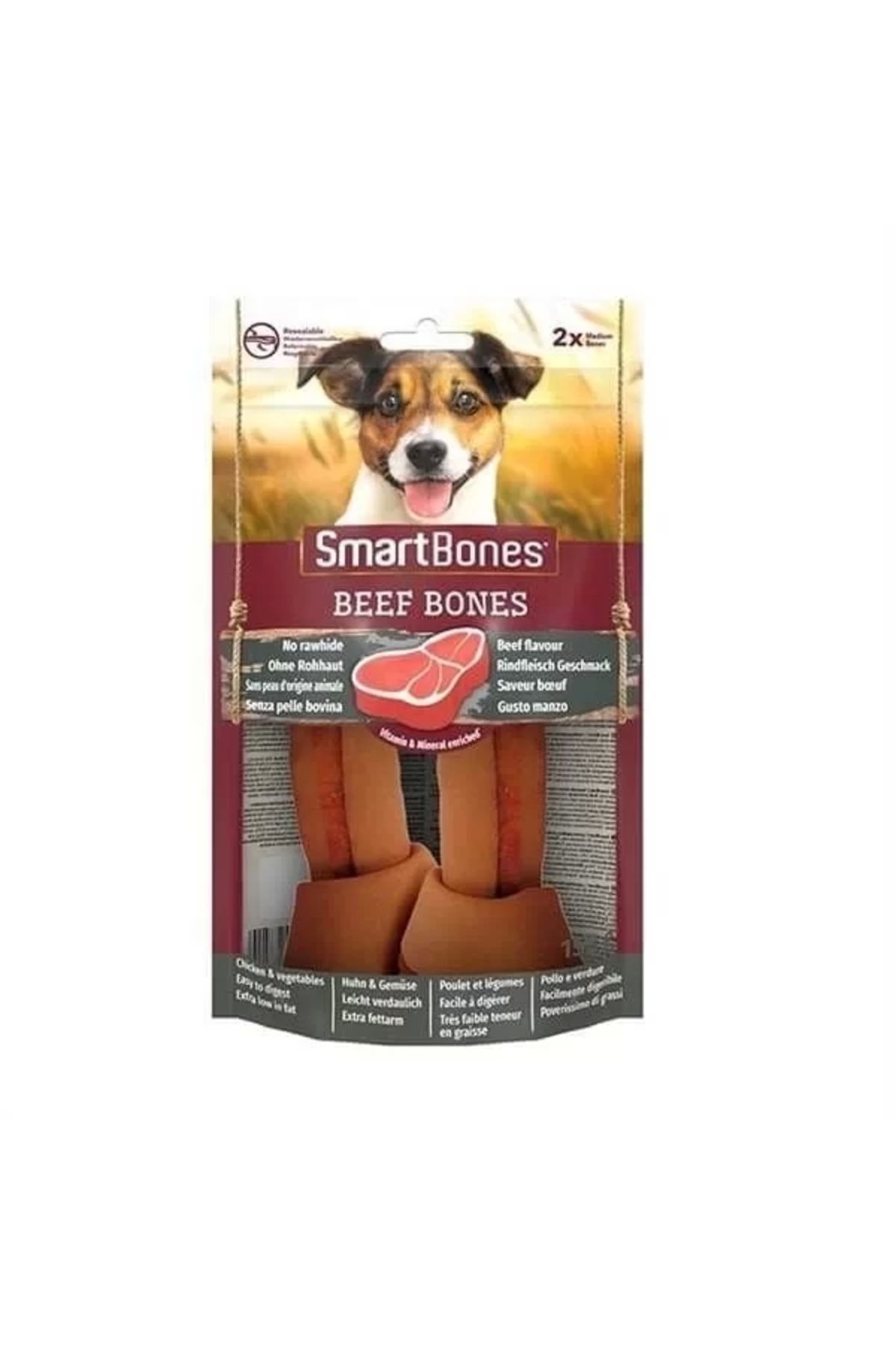 SmartBones Smart Bones Sığır Etli Düğüm Kemik Köpek Ödül Maması M 158 Gr