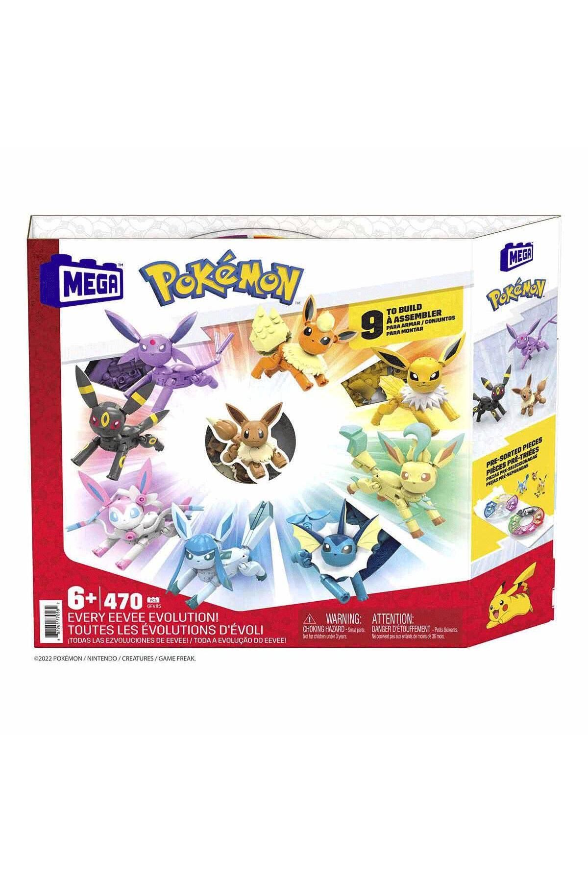 İZZSAA GFV85 MEGA™ Pokémon™ Eevee Dönüşümleri 470 parça +6 yaş