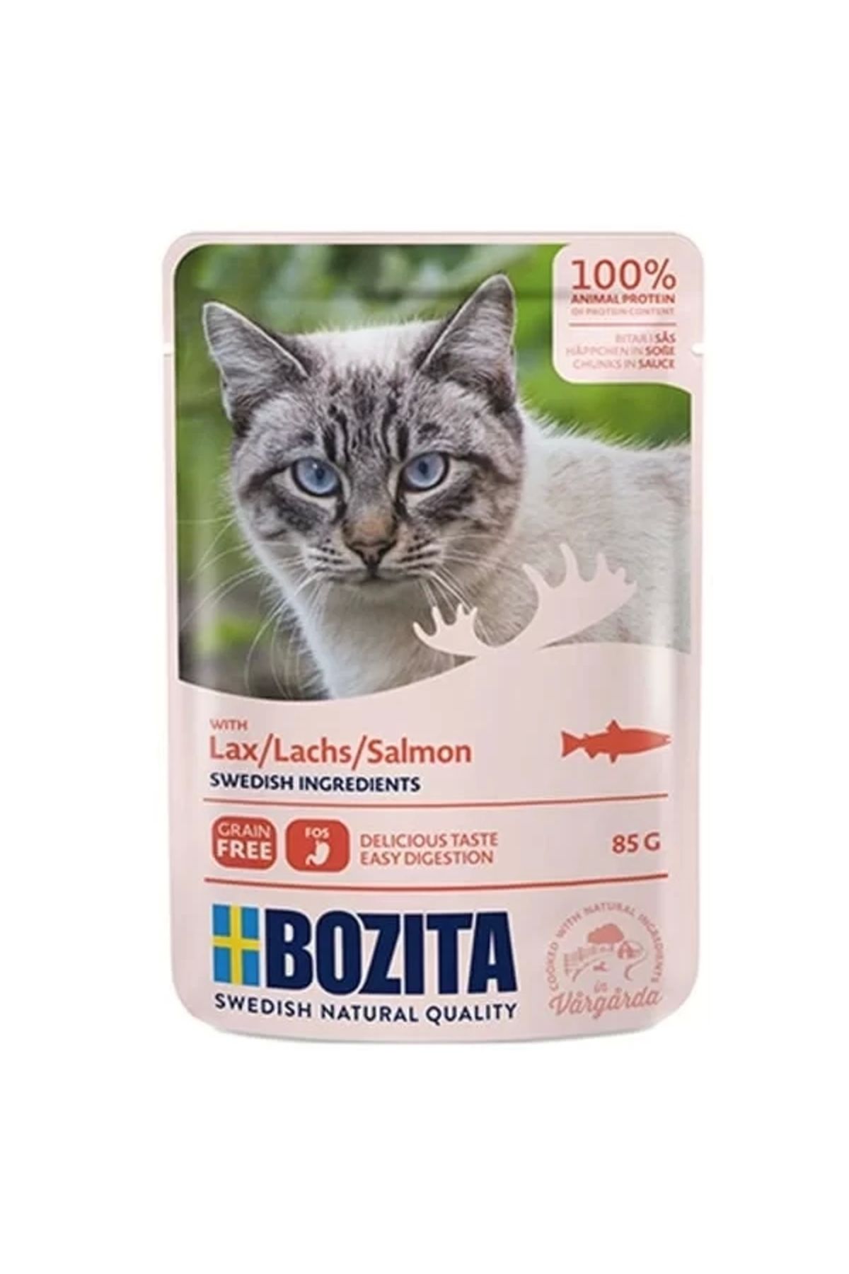 Bozita Pouch Somon Balıklı Tahılsız Yetişkin Konserve Kedi Maması 85 gr