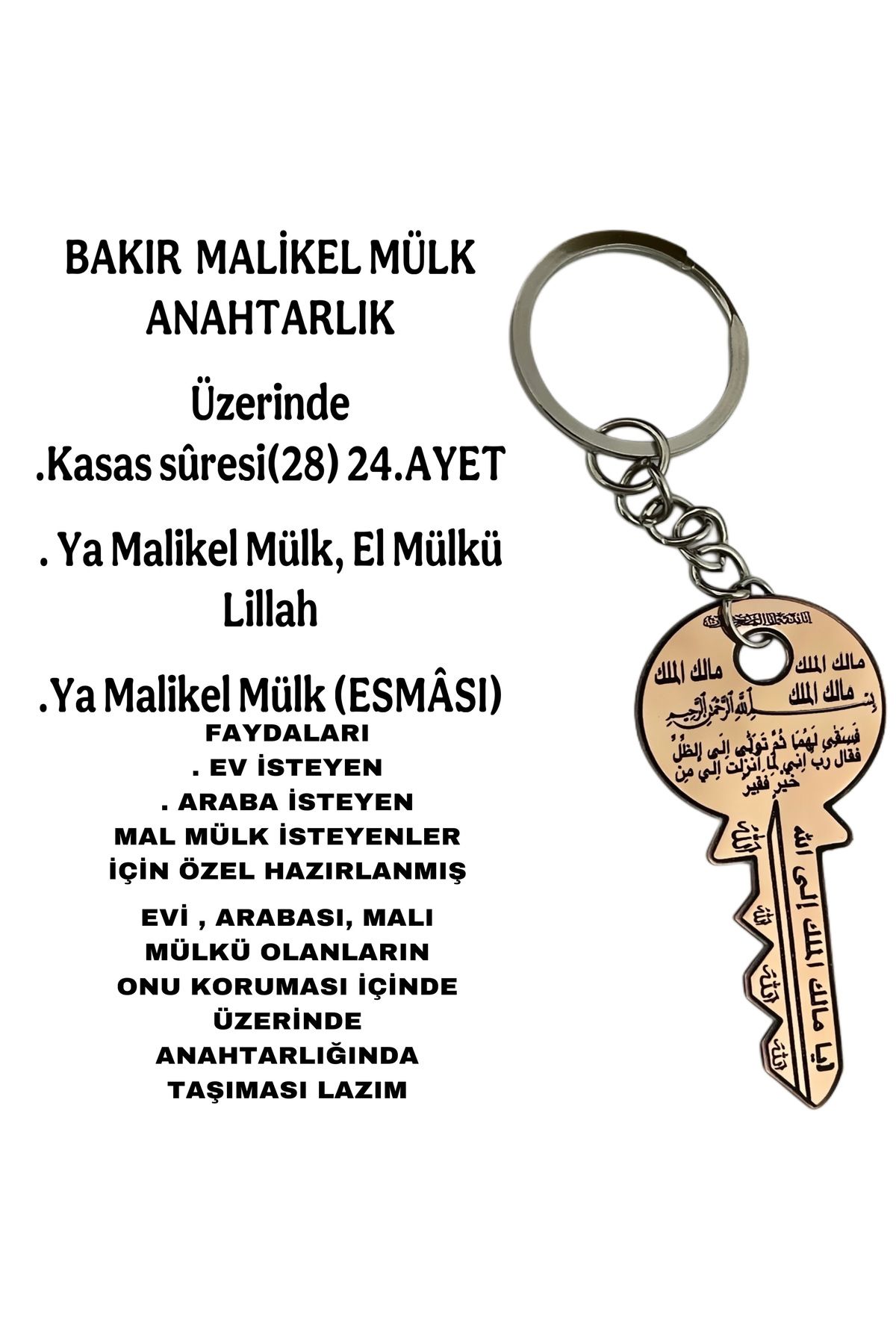 MerveninYaziAtolyesi Malikel Mülk Bakır Anahtarlık