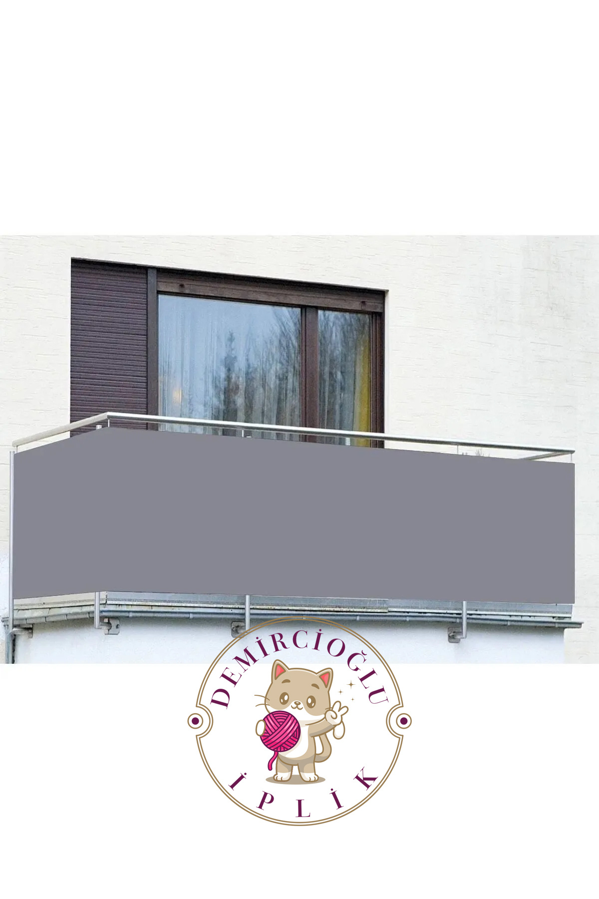 4m X 65 Cm Grey Color Balcony Iron Tarpaulin Waterproof 1st Grade Summer And Winter Resistant