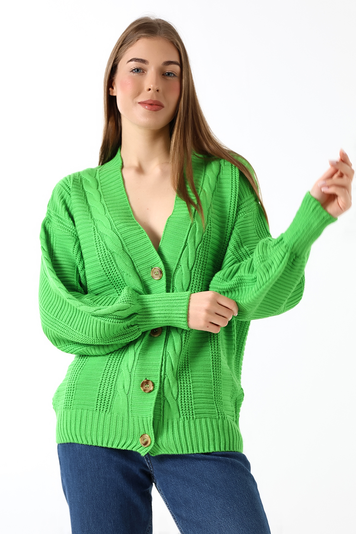 Devinka-Knitted Patterned Knitwear Cardigan 3