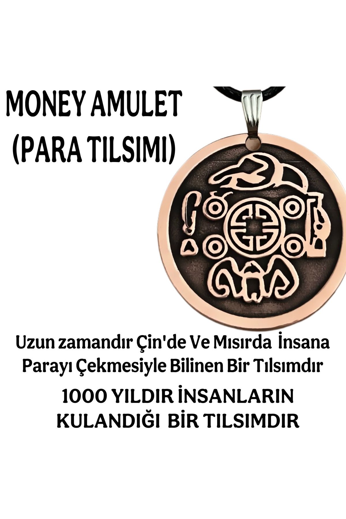 MerveninYaziAtolyesi Money Amulet (Para Tılsımı) Bakır Kolye