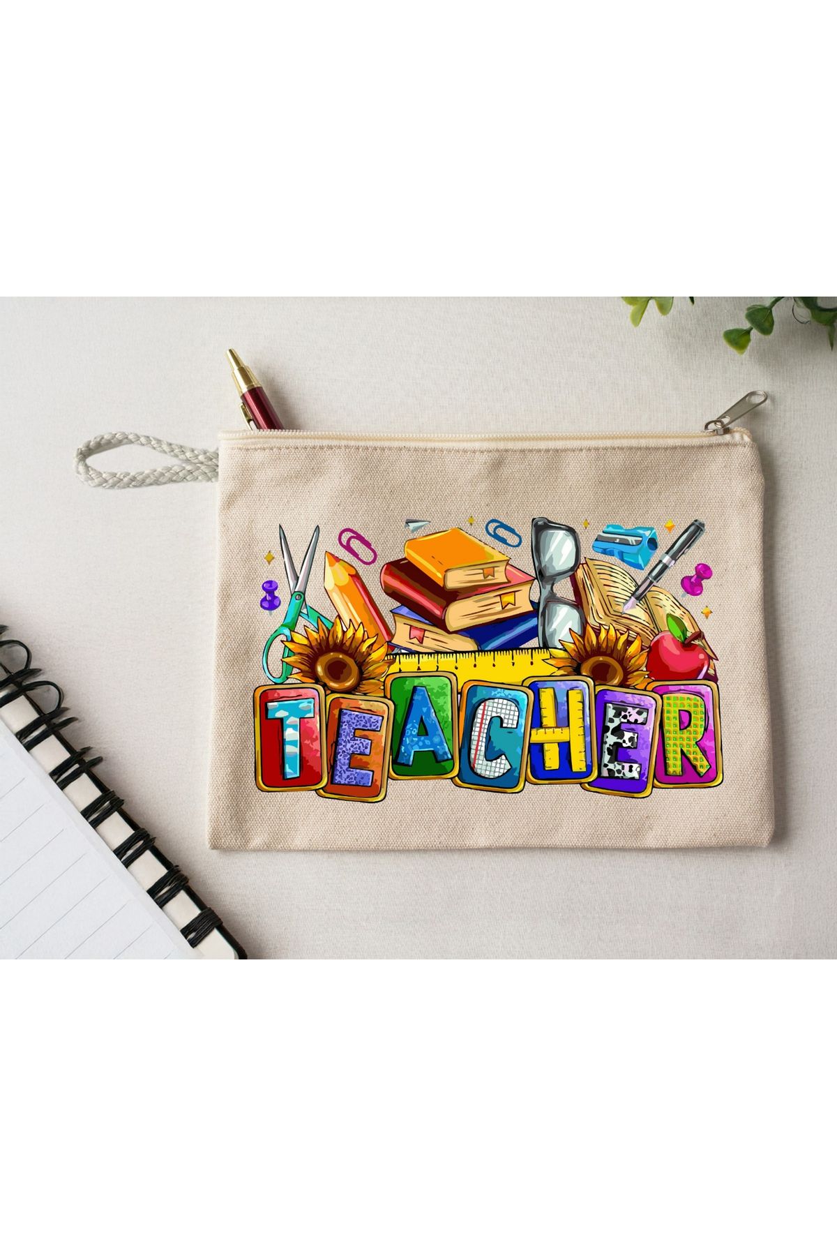 Artzone Teacher Baskılı Bez Kalemlik 17x22cm