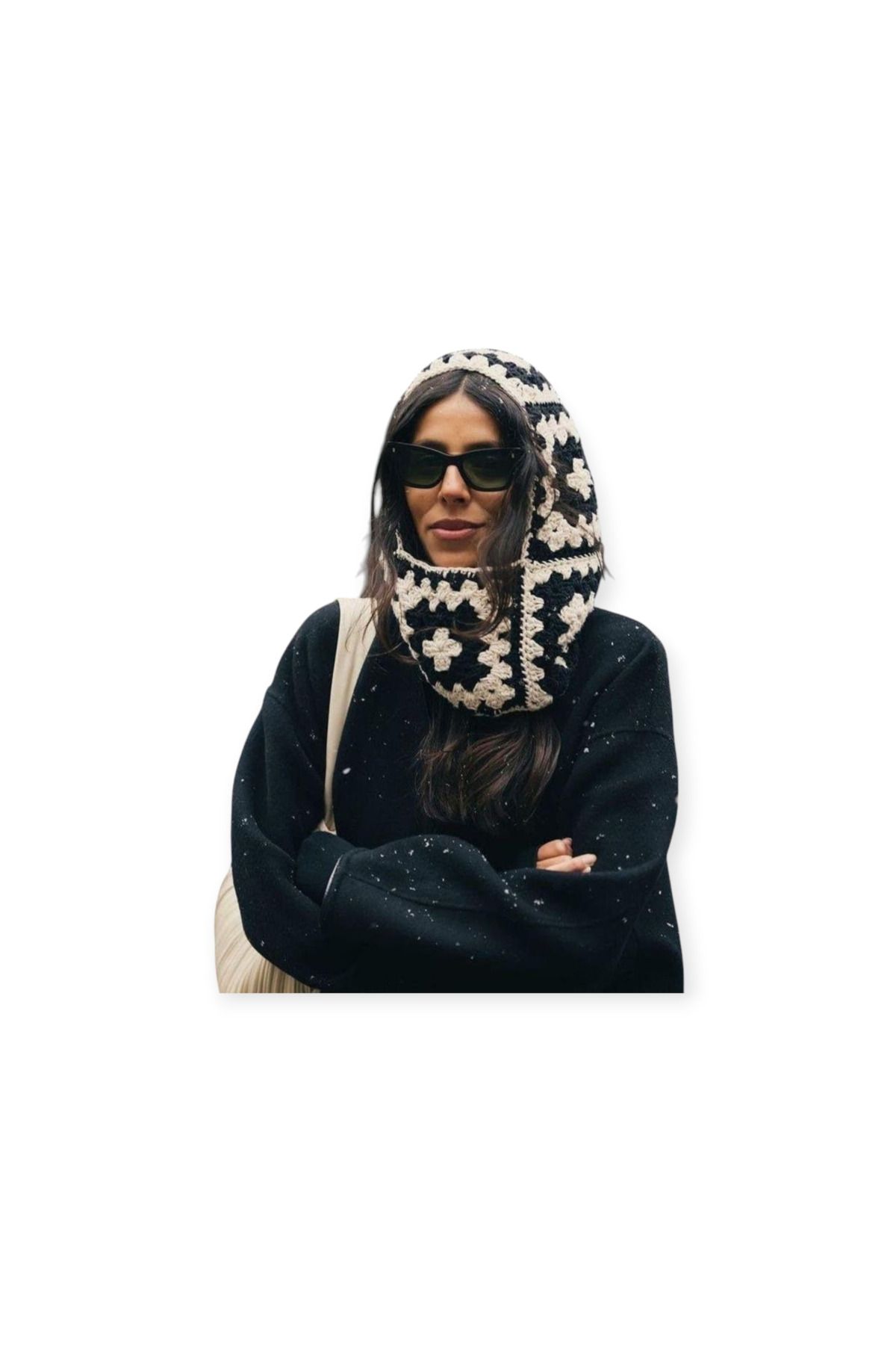 ThreadArtByNur El Örgüsü Crochet Balaclava Boyunluk Bere,Örgü Şapka