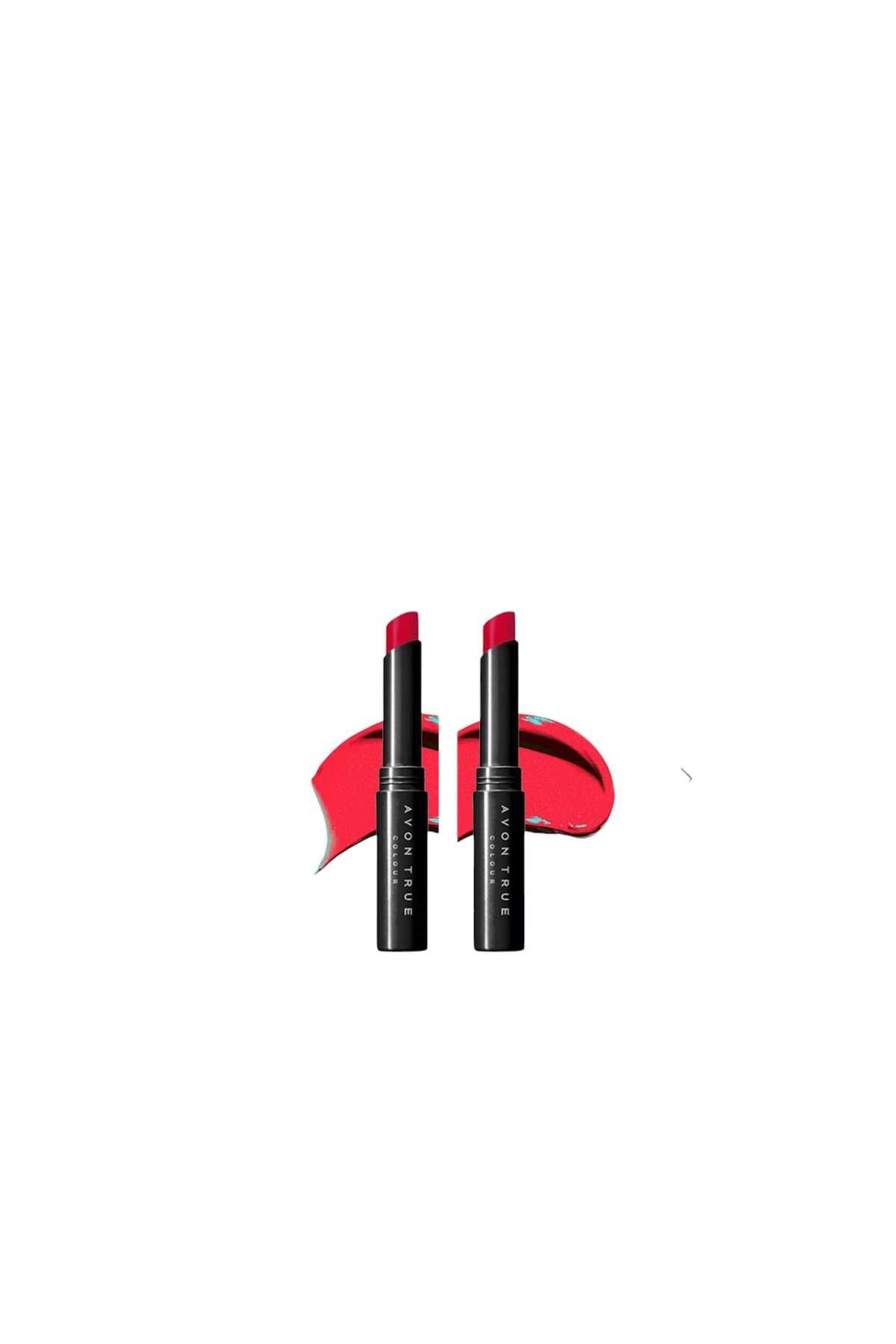 AVON True Beauty Lip Stylo Ruj Frisky Red 2'li Set