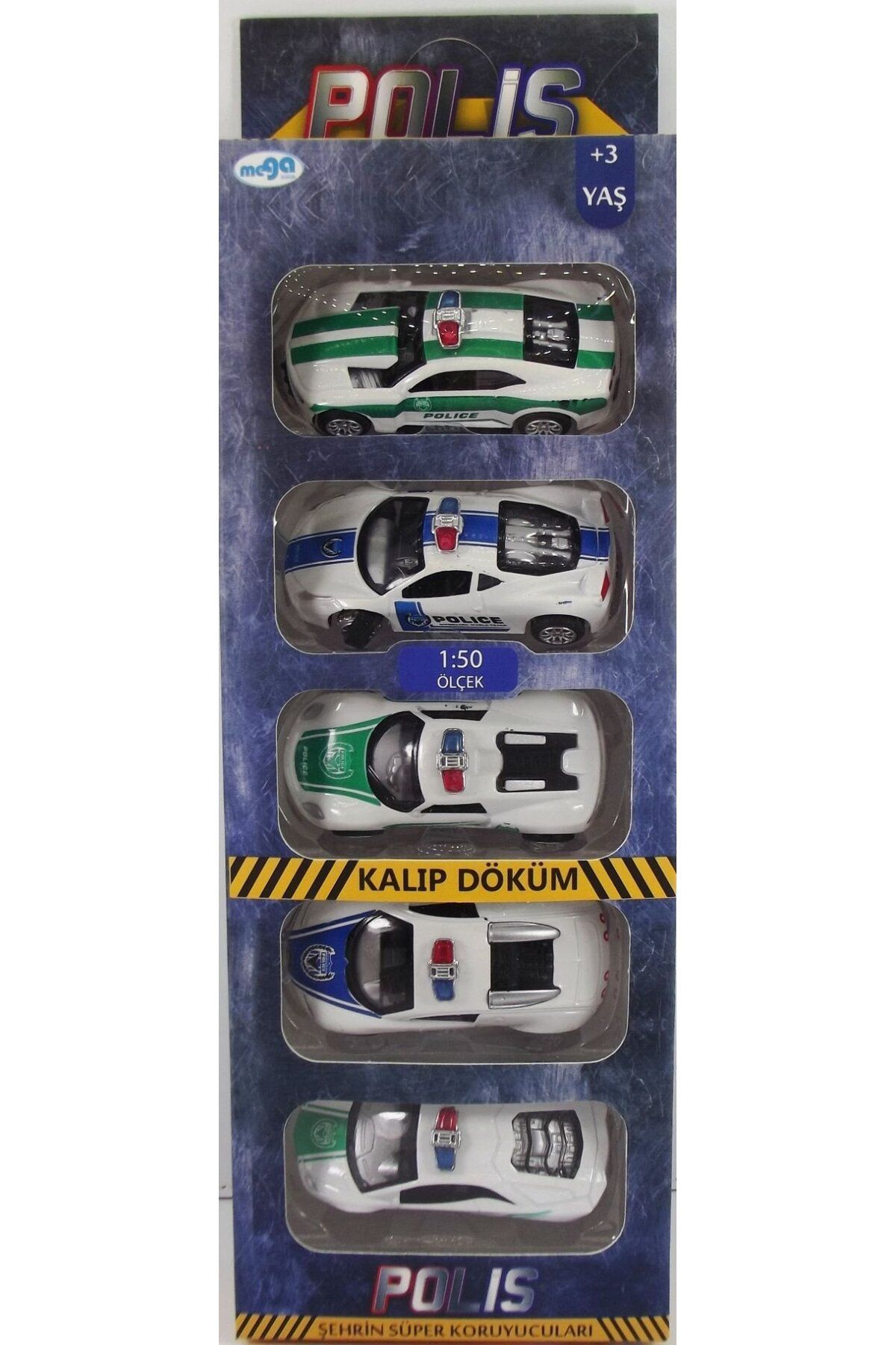 SLNN Sürtmeli Die Cast 5'Li Metal Polis Araçları