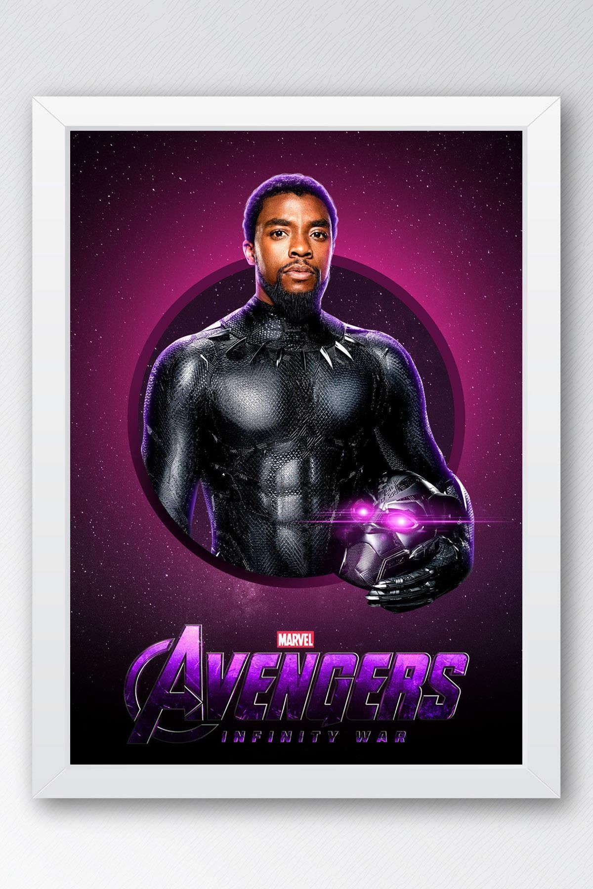 Saturn Black Panther Çerçeveli Tablo - Marvel Avengers Poster Tablo