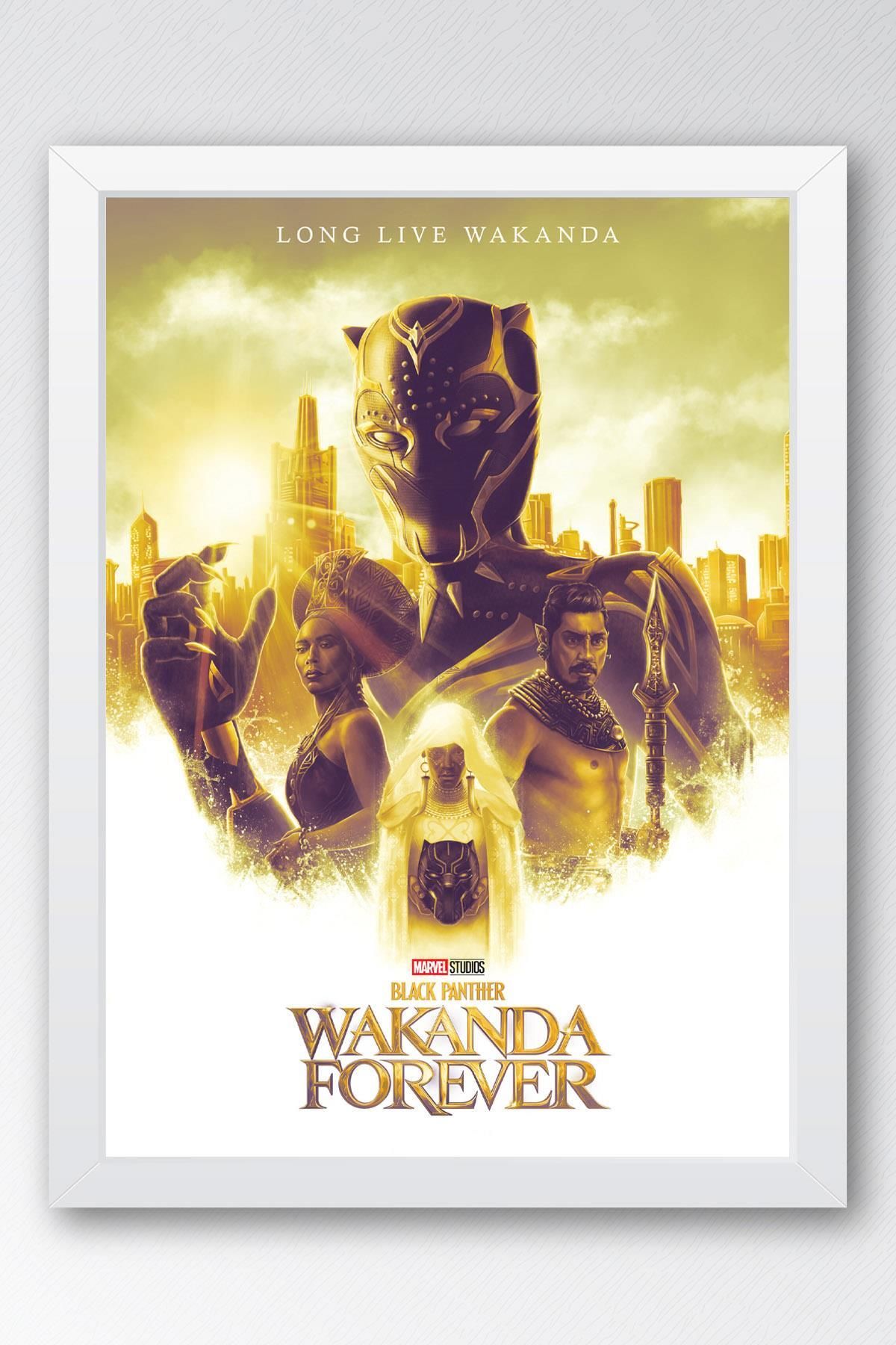 Saturn Black Panther Wakanda Çerçeveli Tablo - Marvel Film Poster Tablo