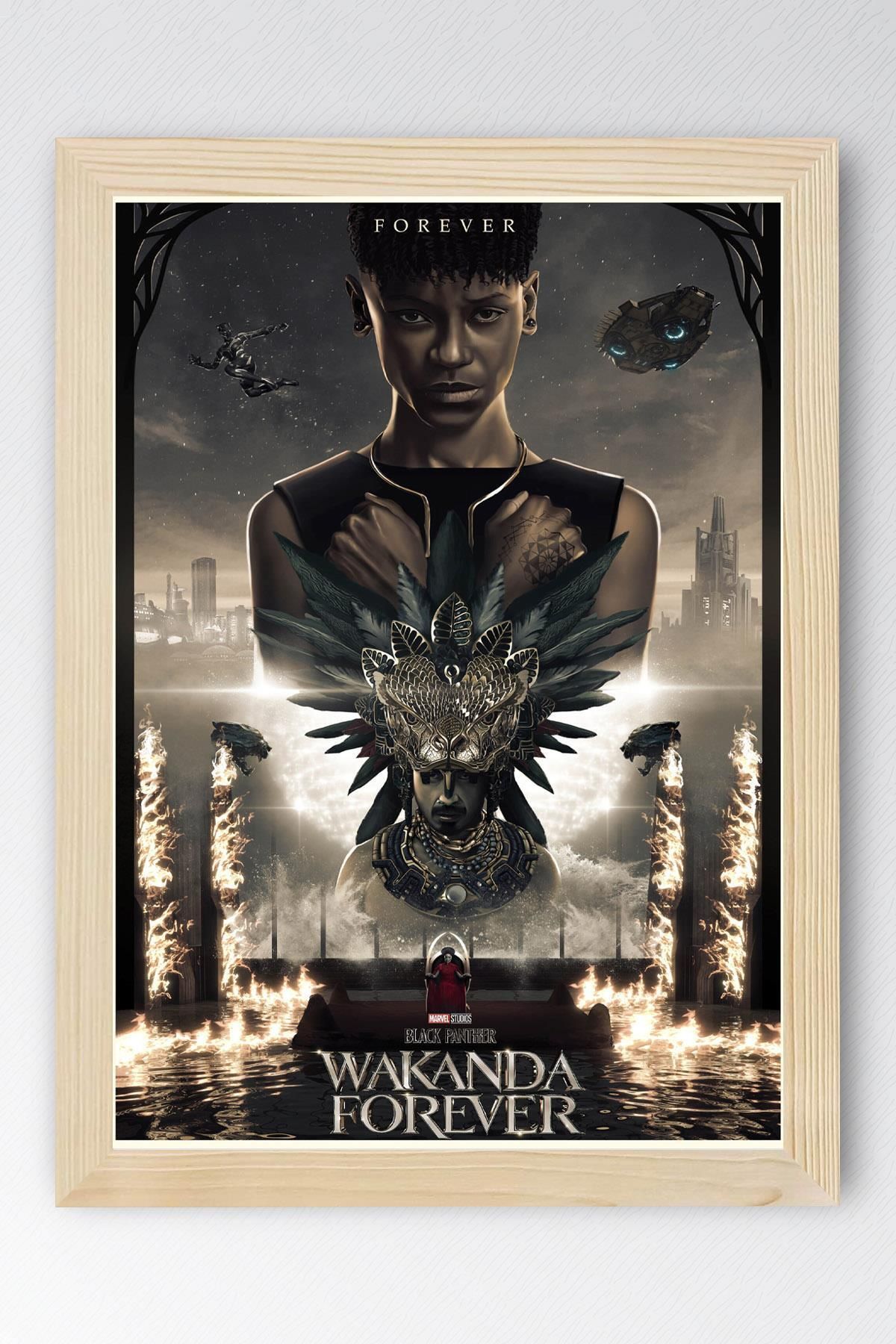 Saturn Black Panther Çerçeveli Tablo - Wakanda Forever Poster Tablo