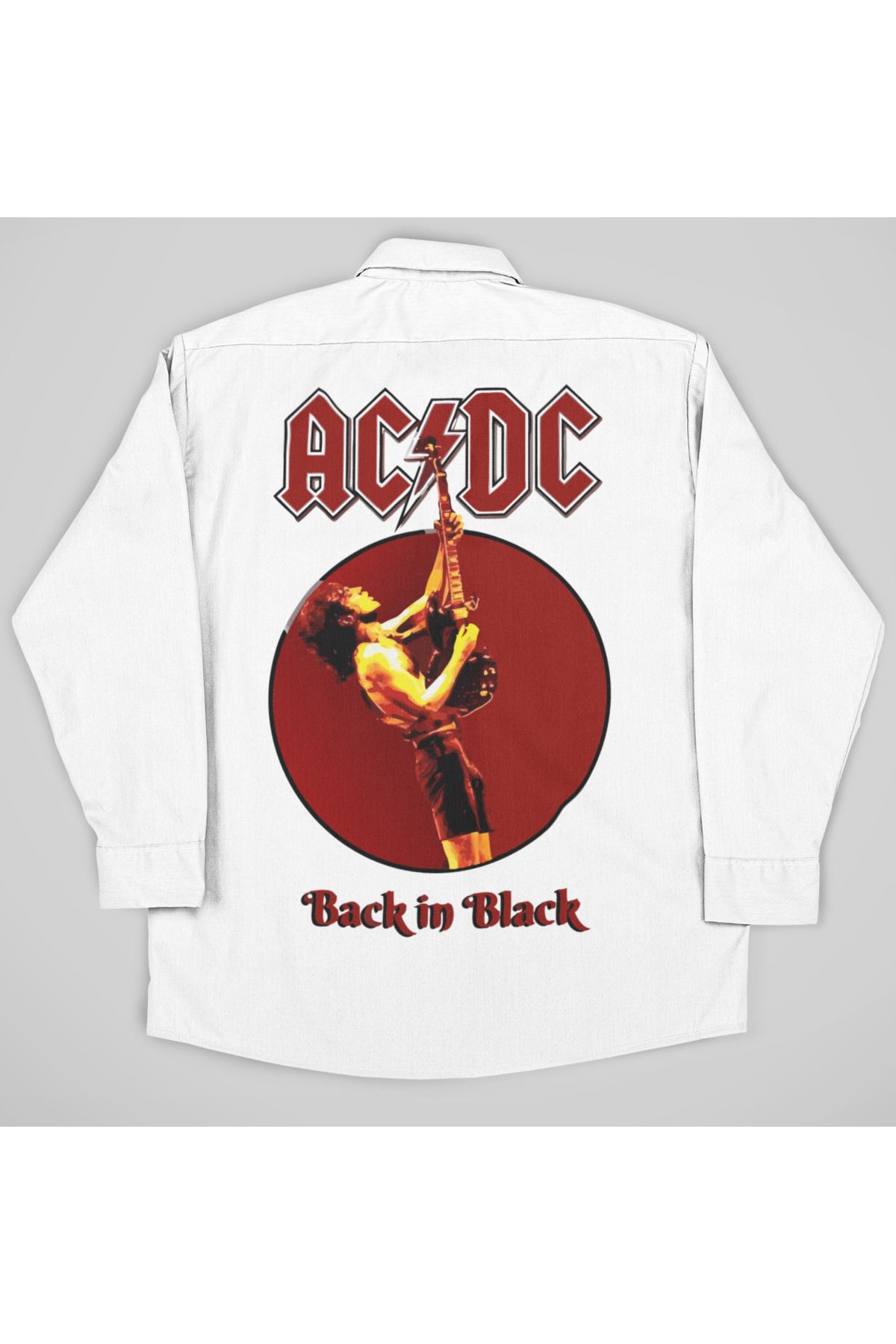 SEVBANO AC DC Müzik Grubu Baskılı Unisex Rock Metal Cepli Gömlek