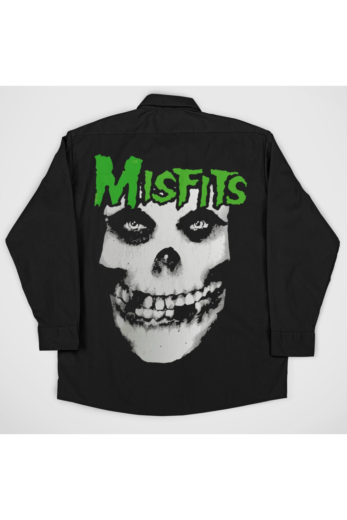 SEVBANO Misfits Müzik Grubu Baskılı Unisex Rock Metal Cepli Gömlek