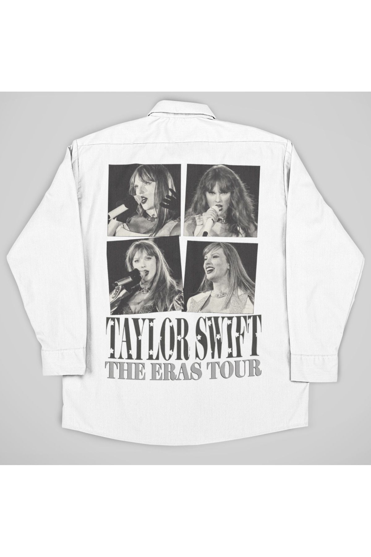 SEVBANO Taylor Swift The Eras Tour Baskılı Unisex Şarkıcı Cepli Gömlek