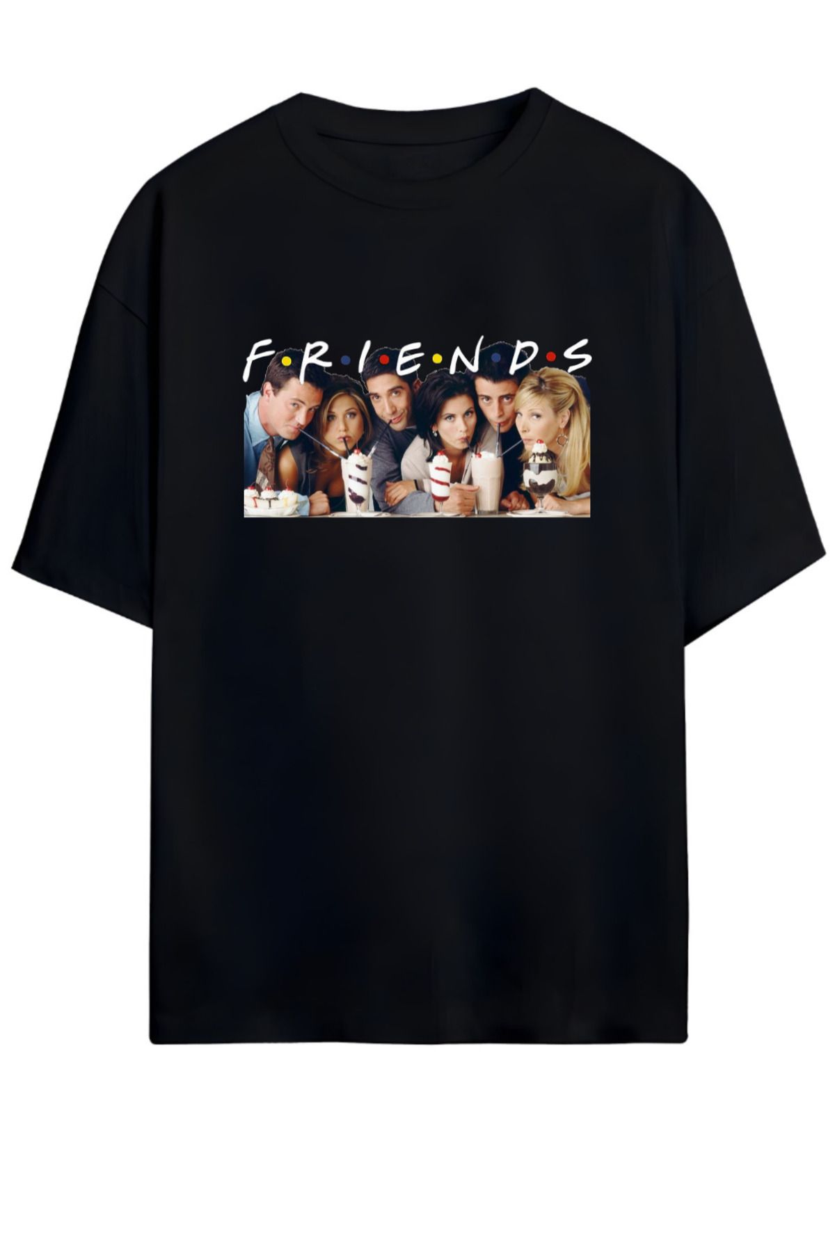 MAGORS FRIENDS TASARIMLI YENİ SEZON UNISEX OVERSIZE PAMUKLU T-SHIRT