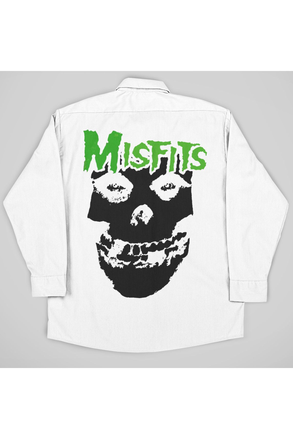 SEVBANO Misfits Müzik Grubu Baskılı Unisex Rock Metal Cepli Gömlek