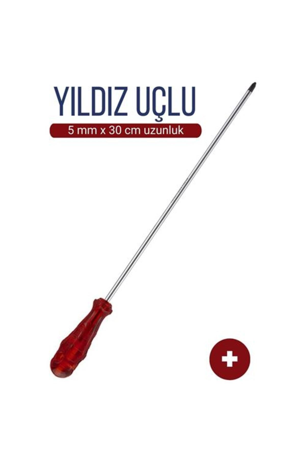 ACSMarket ModaCar 5 mm Uç 30 Cm Uzunluk Yıldız Uç Tornavida