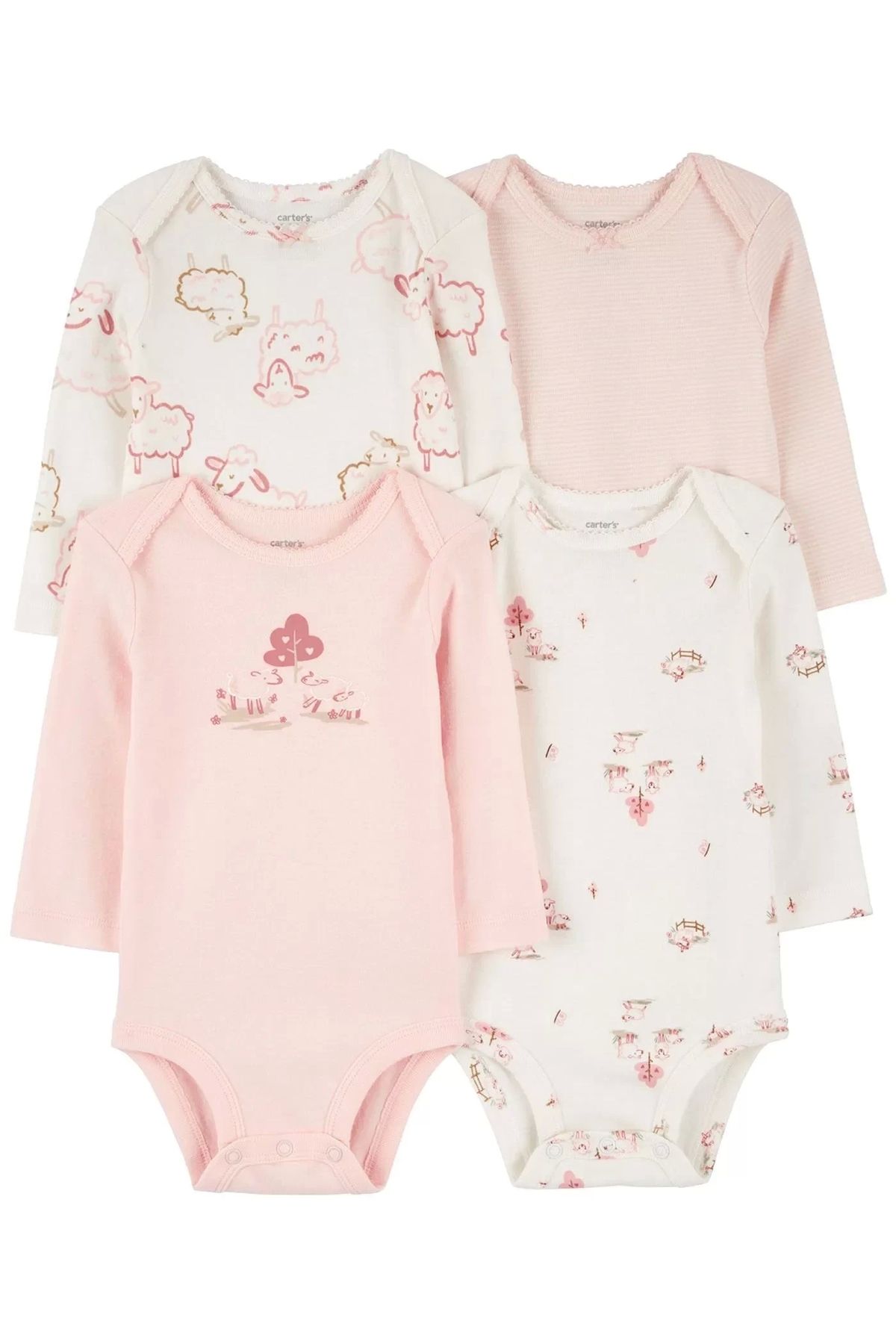 mtm My The Mall Kız Bebek Uzun Kollu Body Set 4'lü Paket Renkli